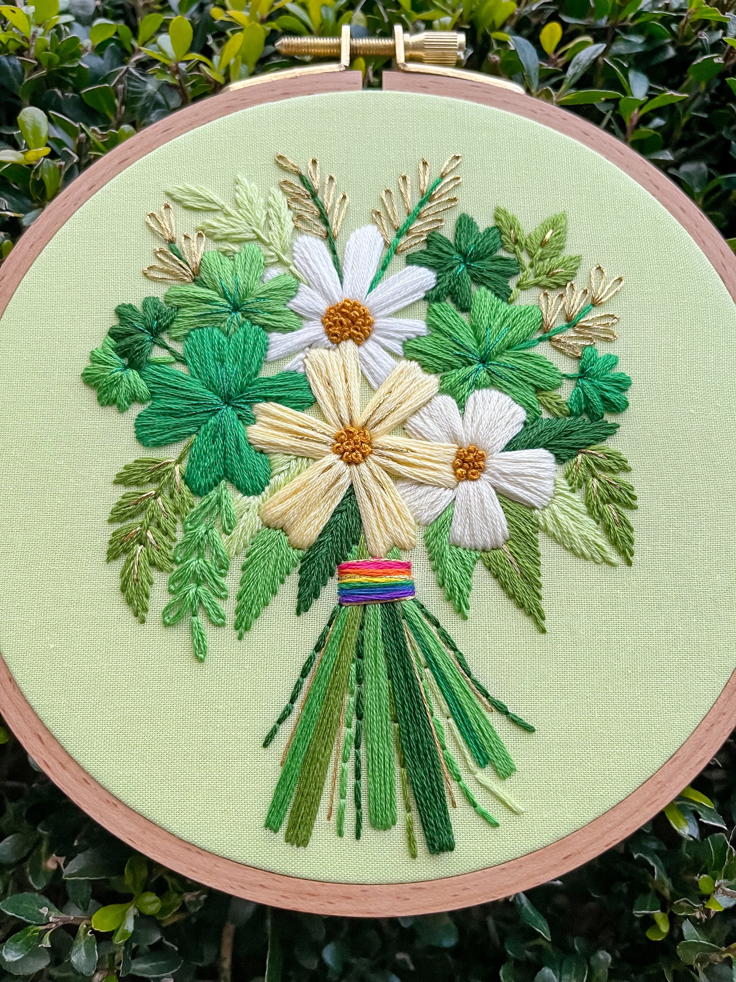 PDF Pattern - Clover Cluster, St. Patrick's Day Shamrock Bouquet Hand Embroidery Pattern
