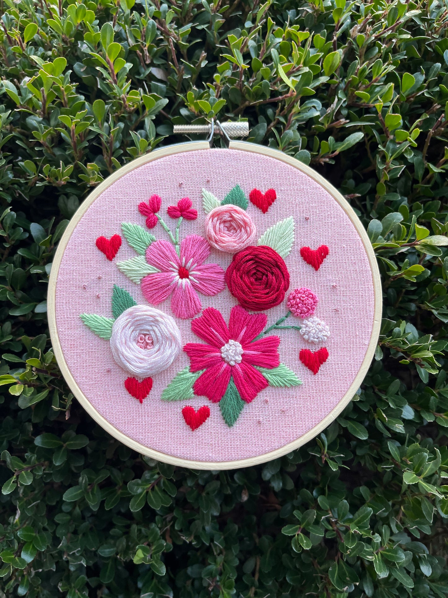 FREE PDF Pattern - Be Mine, Free Valentine Floral Embroidery Pattern