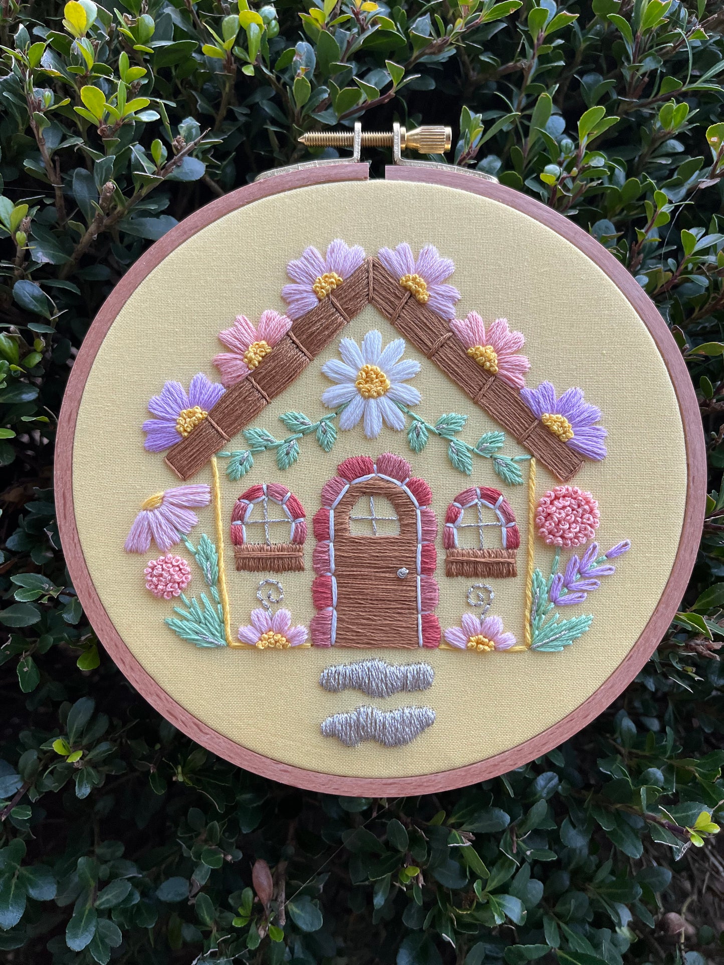PDF Pattern - Spring Cottage, Floral House Intermediate Embroidery Pattern