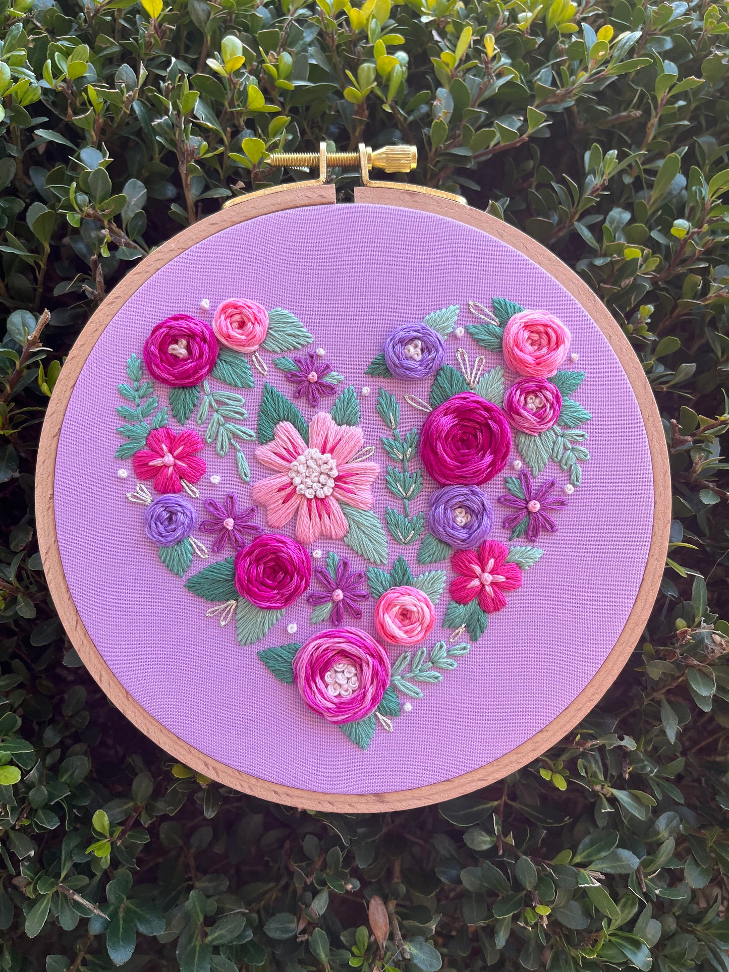 PDF Pattern - Love in Bloom, Floral Heart Intermediate Embroidery Pattern