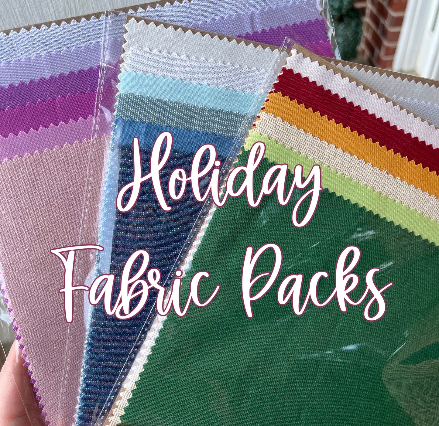 Holiday Embroidery Fabric Square Sample Pack - Kona Cotton Fabric, Fabric Squares