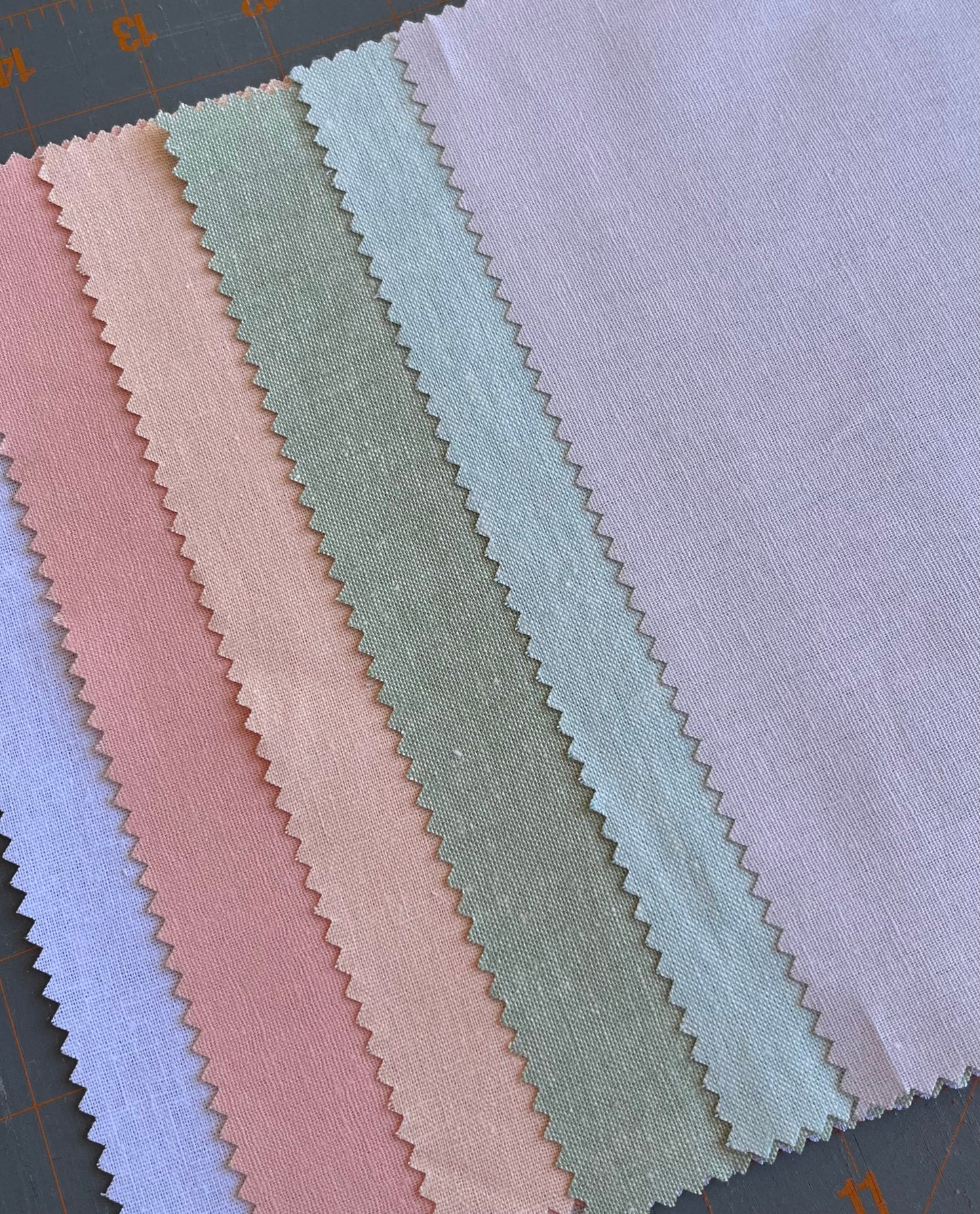 Essex Linen Blend Embroidery Fabric Square Sample Pack - Robert Kaufman Linen Blend Fabric, Fabric Squares