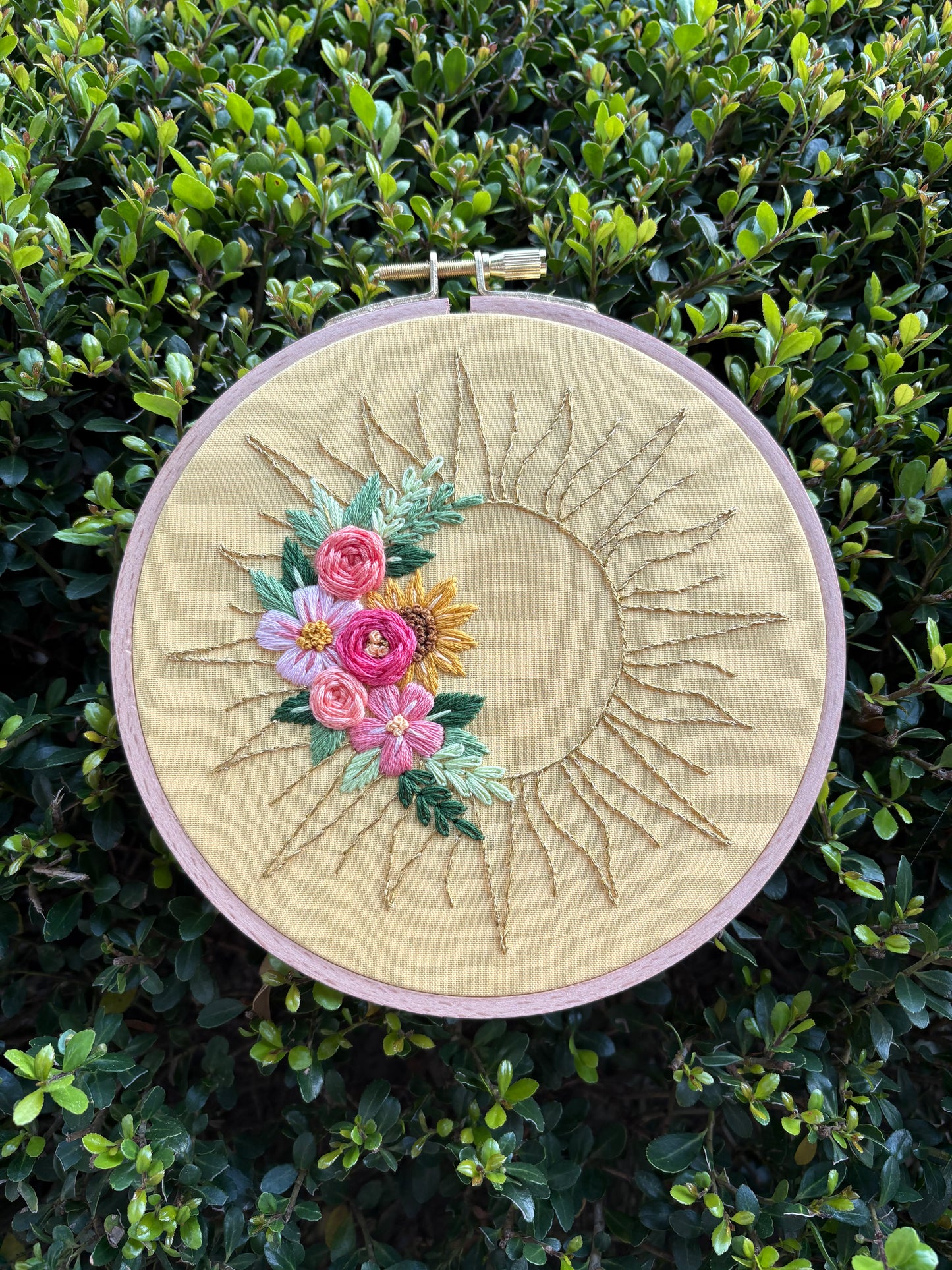 PDF Pattern - Sunshine Stems, Floral Sun Bouquet, Floral Hand Embroidery Pattern