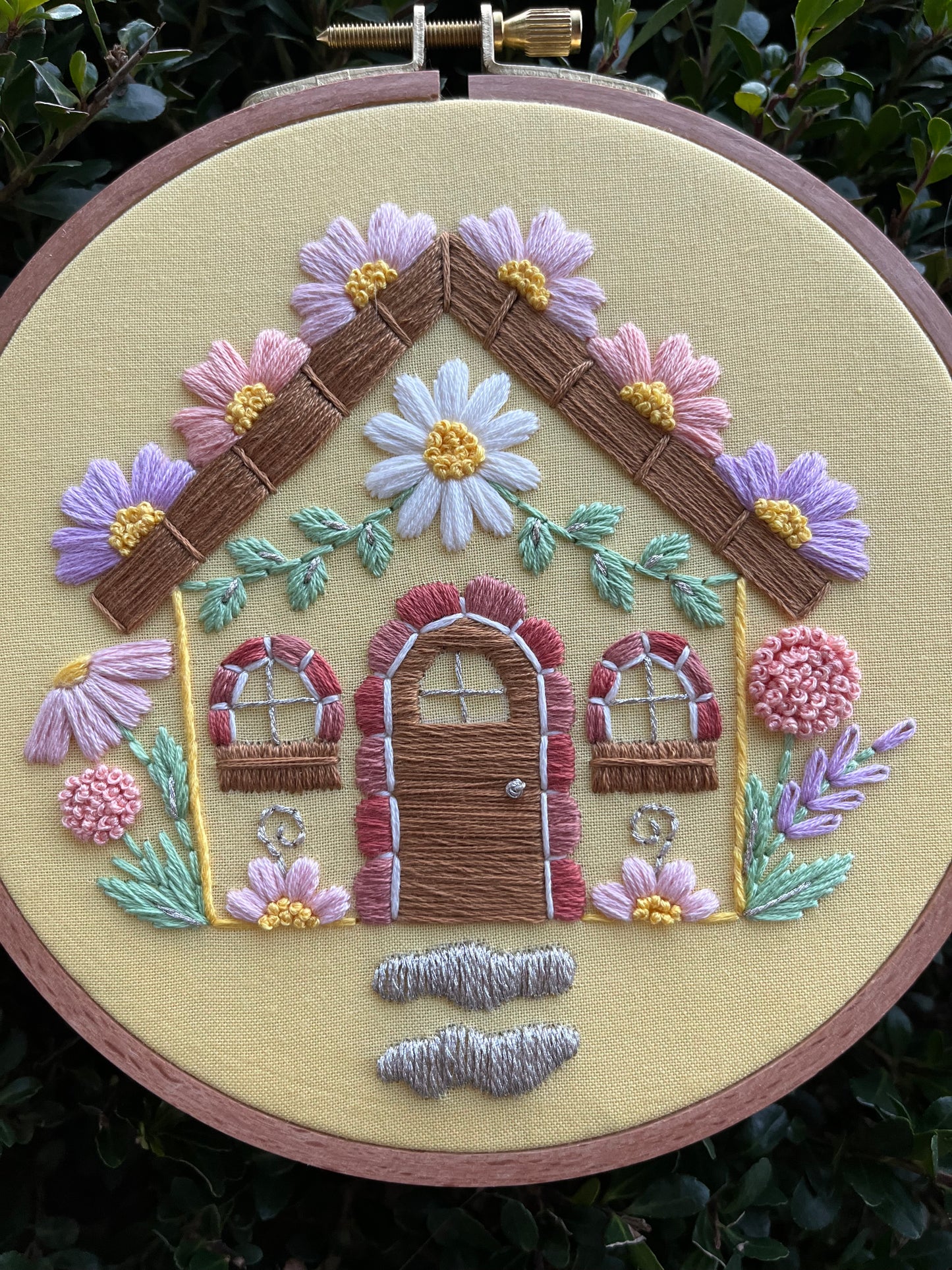 PDF Pattern - Spring Cottage, Floral House Intermediate Embroidery Pattern