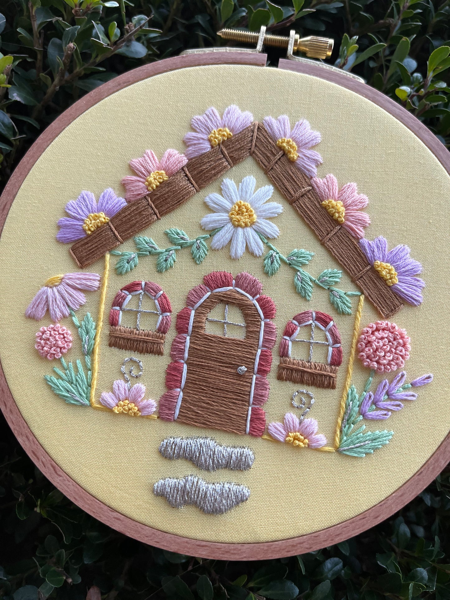 PDF Pattern - Spring Cottage, Floral House Intermediate Embroidery Pattern