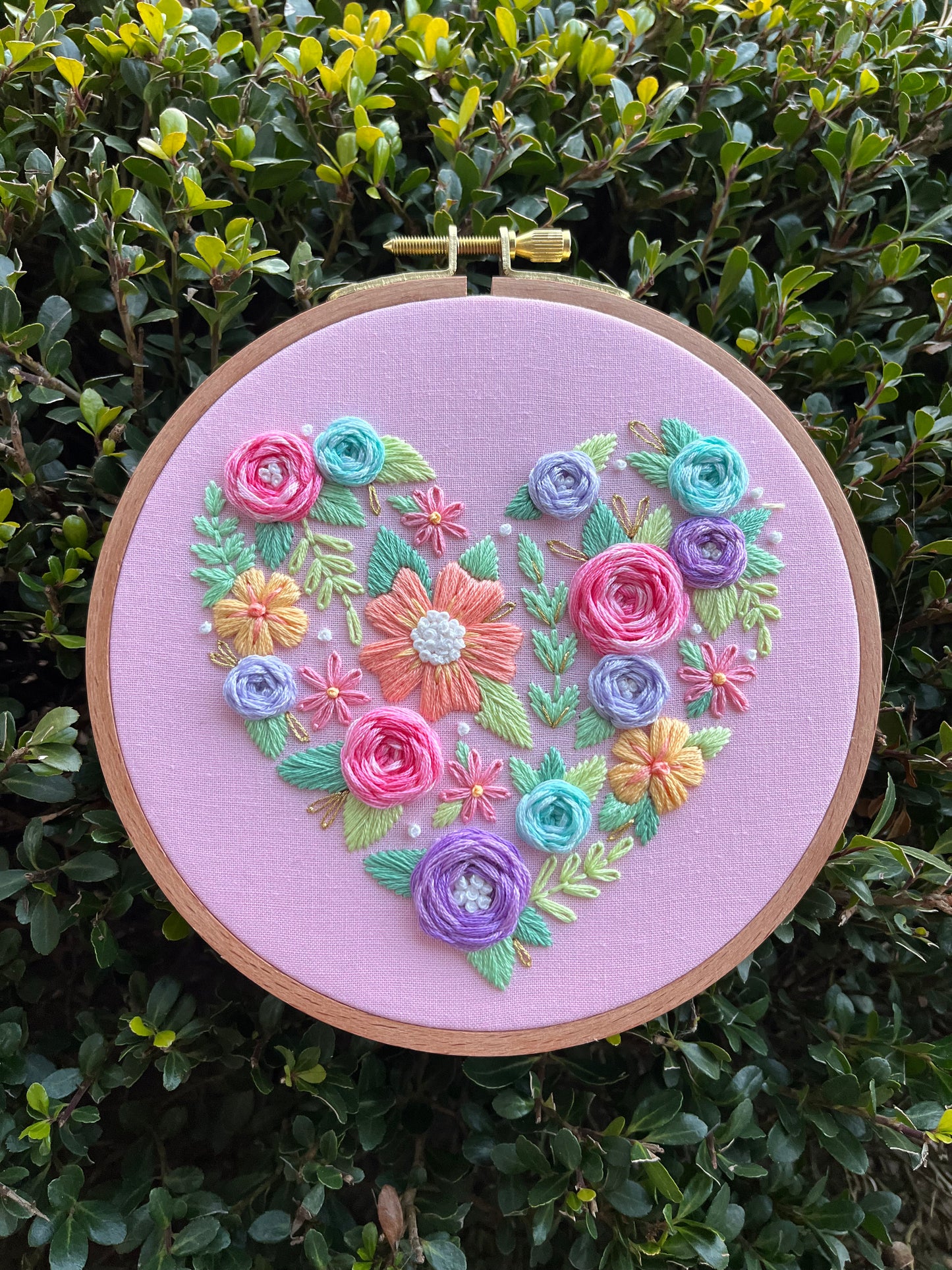 PDF Pattern - Love in Bloom, Floral Heart Intermediate Embroidery Pattern