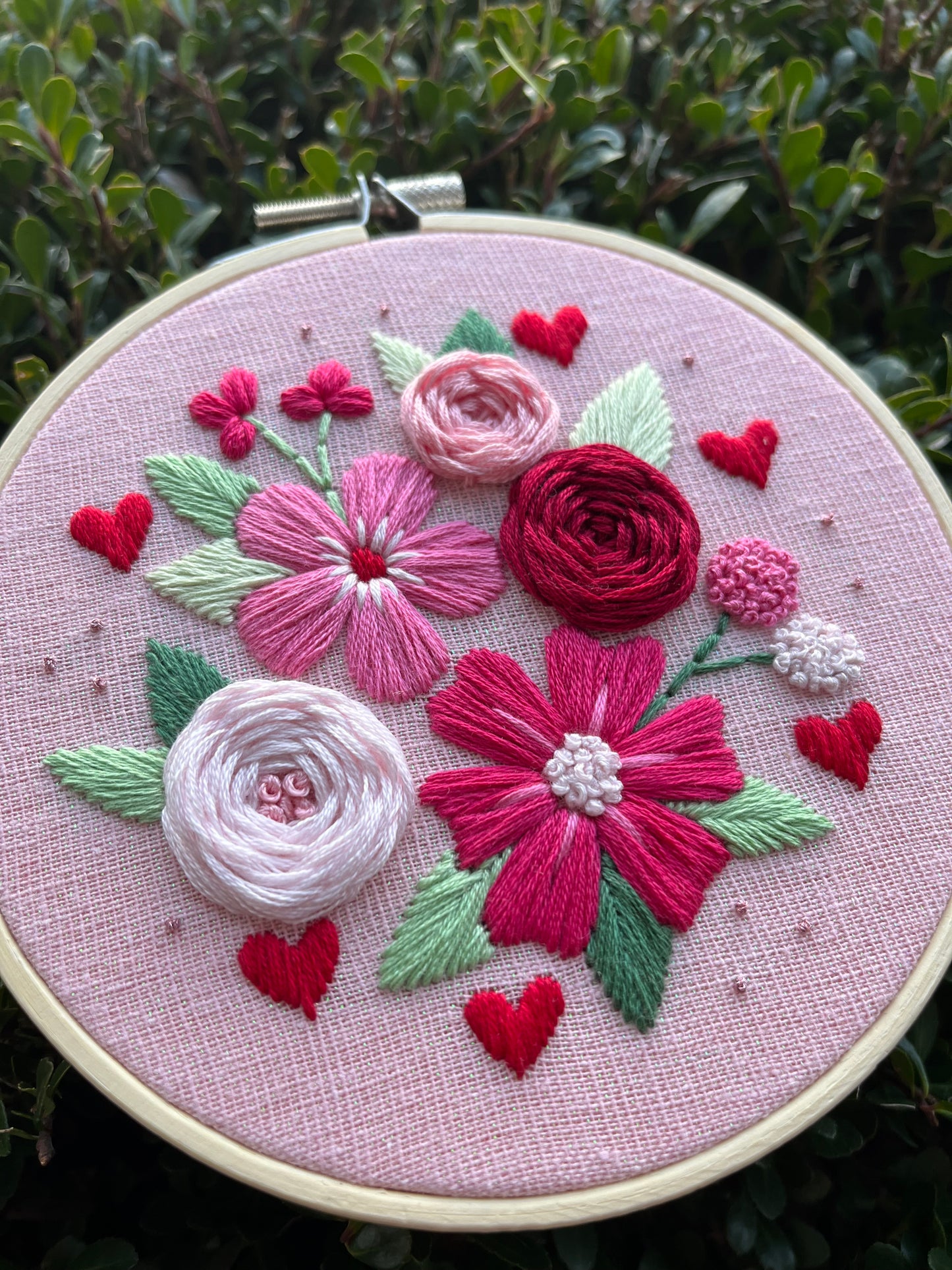 FREE PDF Pattern - Be Mine, Free Valentine Floral Embroidery Pattern