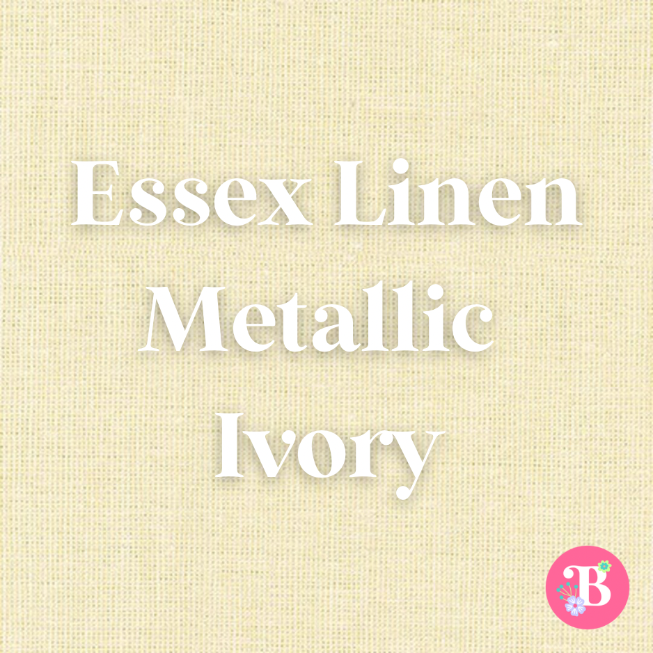 Essex Metallic Linen Blend Ivory #1181 Embroidery Fabric by the Yard • Cut-to-Order - Kona Cotton Fabric, 100% cotton