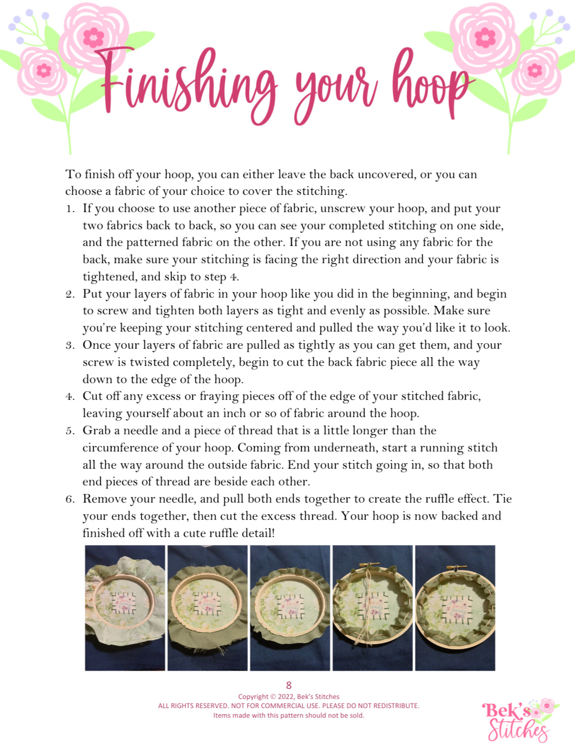 PDF Pattern - Blooming Bauble, Beginner/Intermediate Floral Christmas Ornament Hand Embroidery Pattern