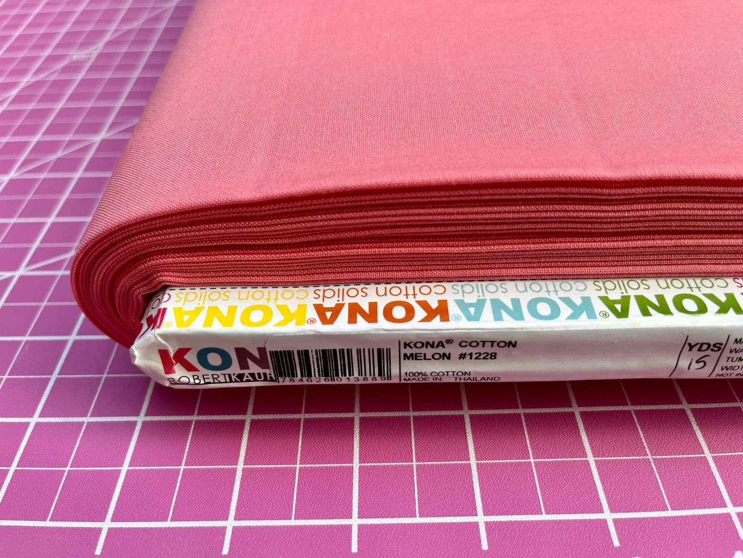 Kona Cotton Melon #1228 Embroidery Fabric by the Yard • Cut-to-Order - Kona Cotton Fabric, 100% cotton