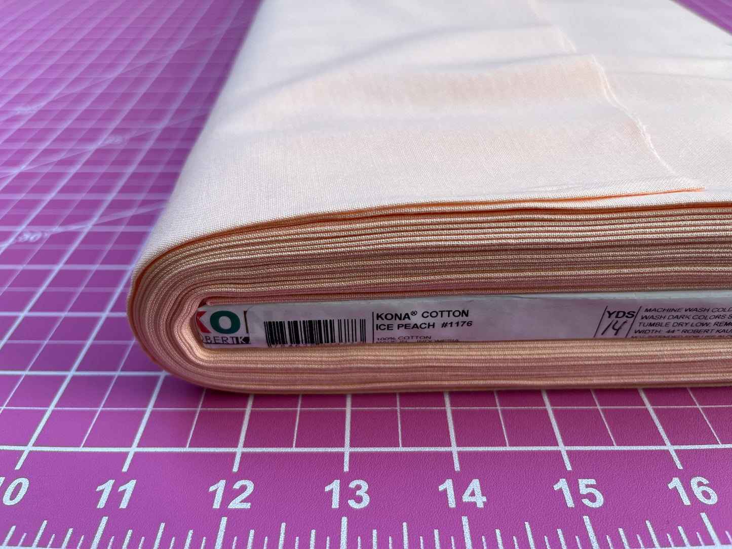 Kona Cotton Ice Peach #1176 Embroidery Fabric by the Yard • Cut-to-Order - Kona Cotton Fabric, 100% cotton