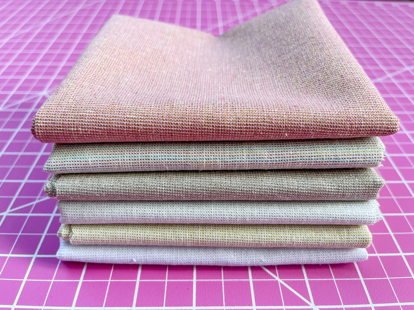 Metallic Linen Bundles • Essex Metallic Linen Embroidery Fabric by the Yard • Cut-to-Order - Kona Cotton Fabric, 100% cotton