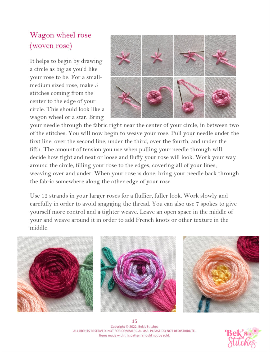 PDF Pattern - Blooming Bauble, Beginner/Intermediate Floral Christmas Ornament Hand Embroidery Pattern