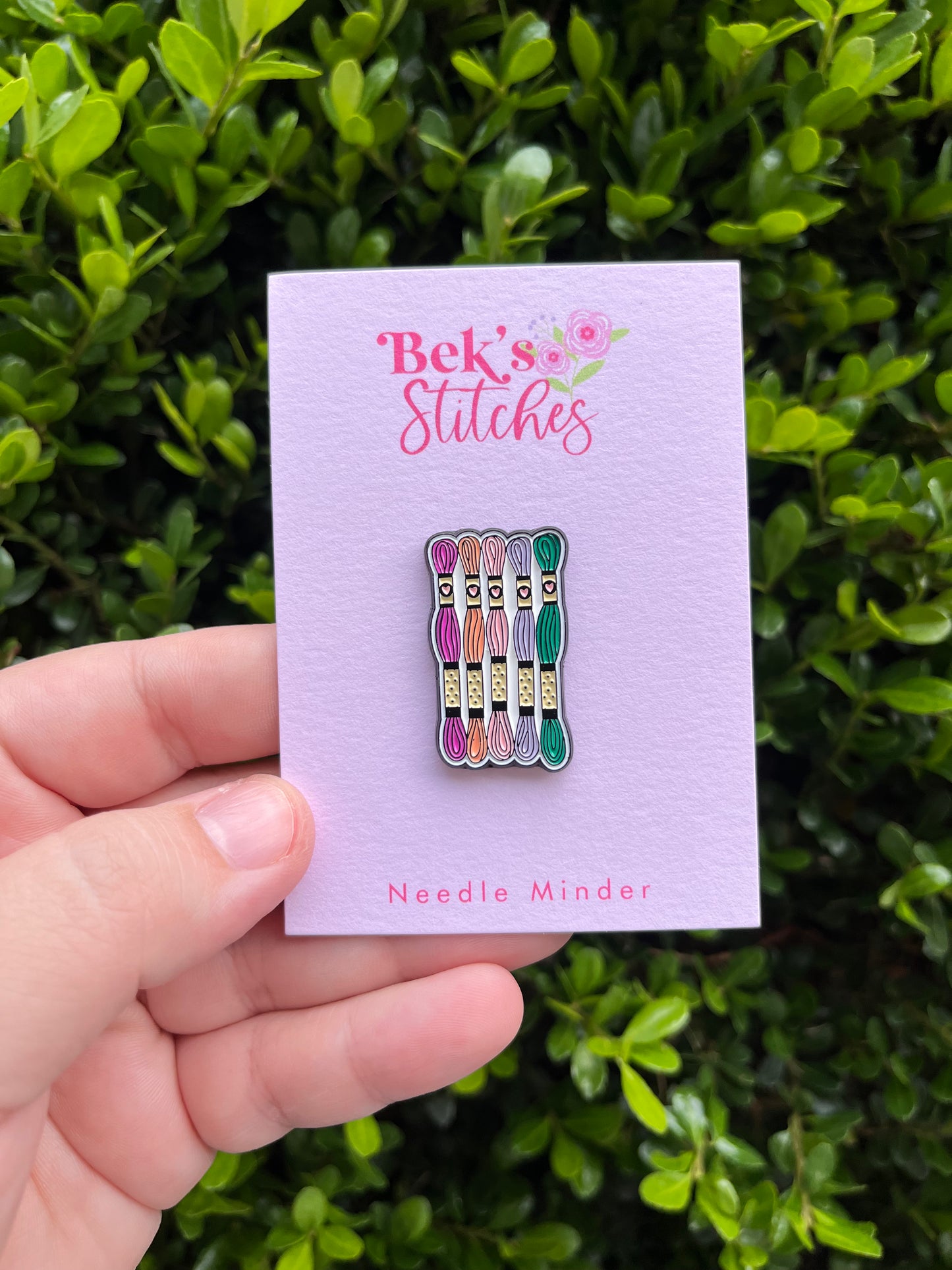 Flawed/Seconds • Enamel Floss Skein Needle Minder - Embroidery Accessory
