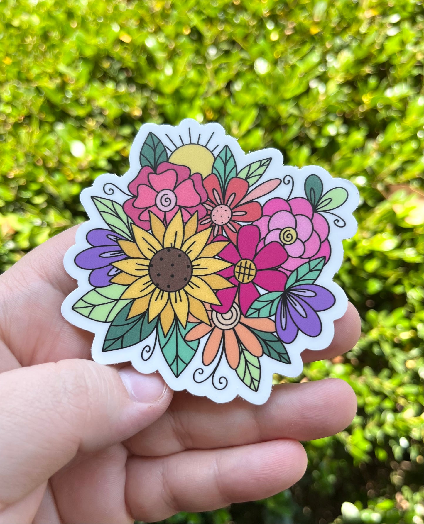 Sunshine Florals Vinyl Waterproof Sticker
