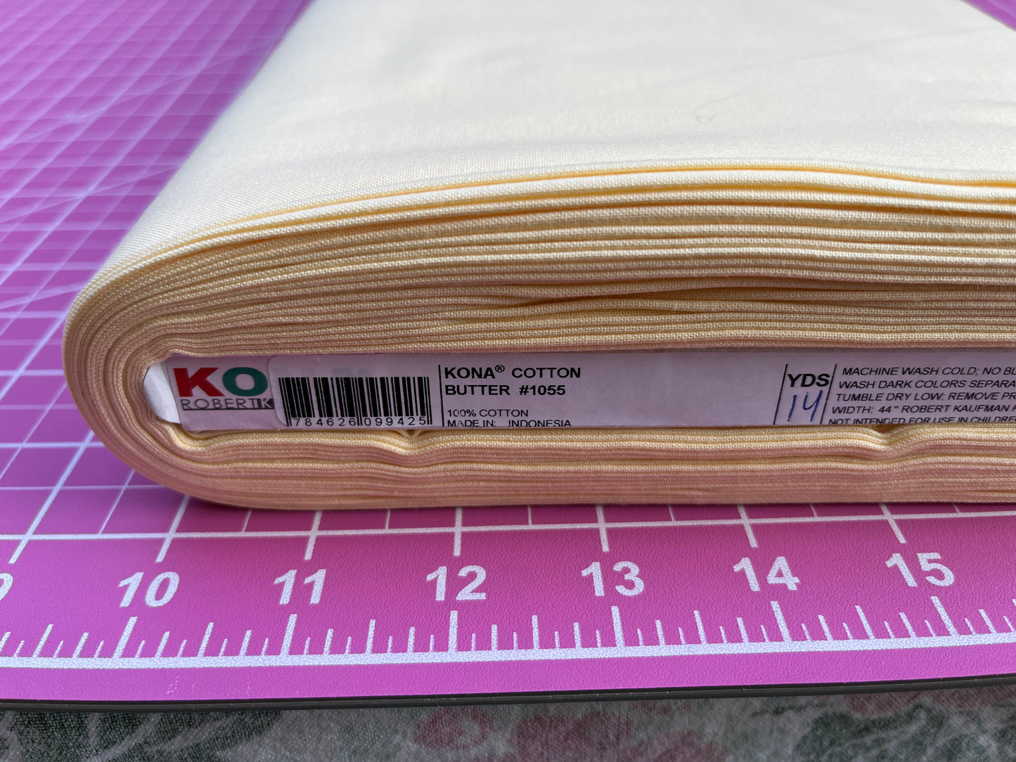 Kona Cotton Butter #1055 Embroidery Fabric by the Yard • Cut-to-Order - Kona Cotton Fabric, 100% cotton