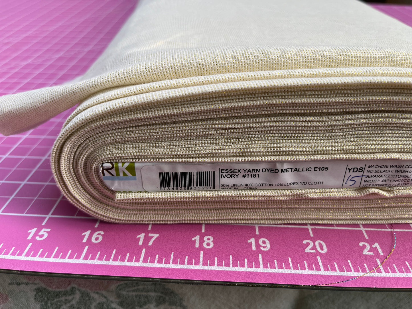 Metallic Linen Bundles • Essex Metallic Linen Embroidery Fabric by the Yard • Cut-to-Order - Kona Cotton Fabric, 100% cotton