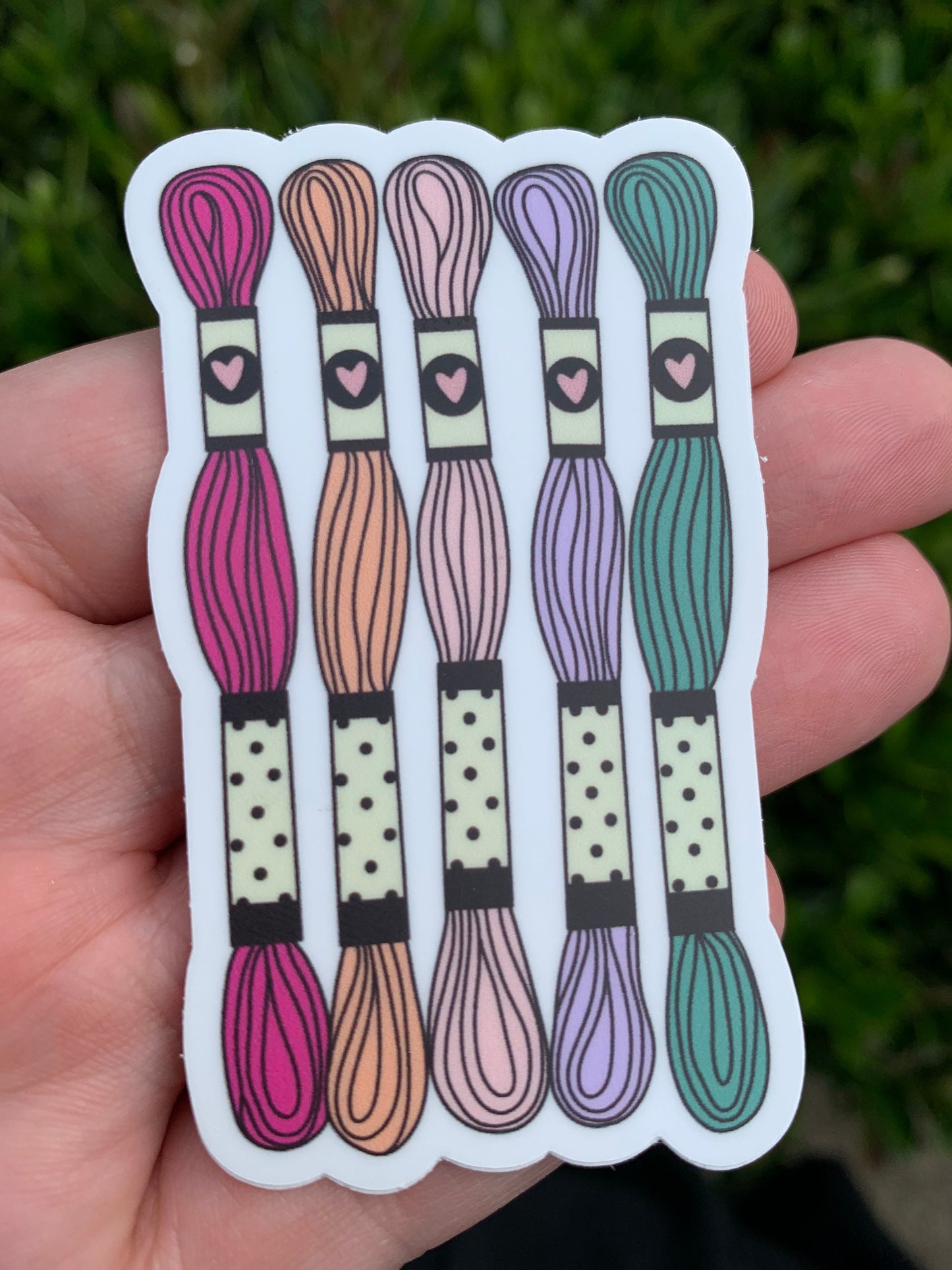 Floss Skein Sticker, Embroidery Floss, Thread, Waterproof Stickers