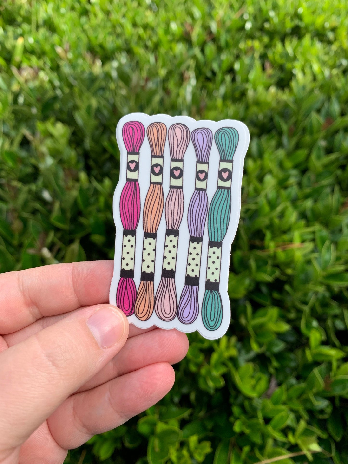 Floss Skein Sticker, Embroidery Floss, Thread, Waterproof Stickers