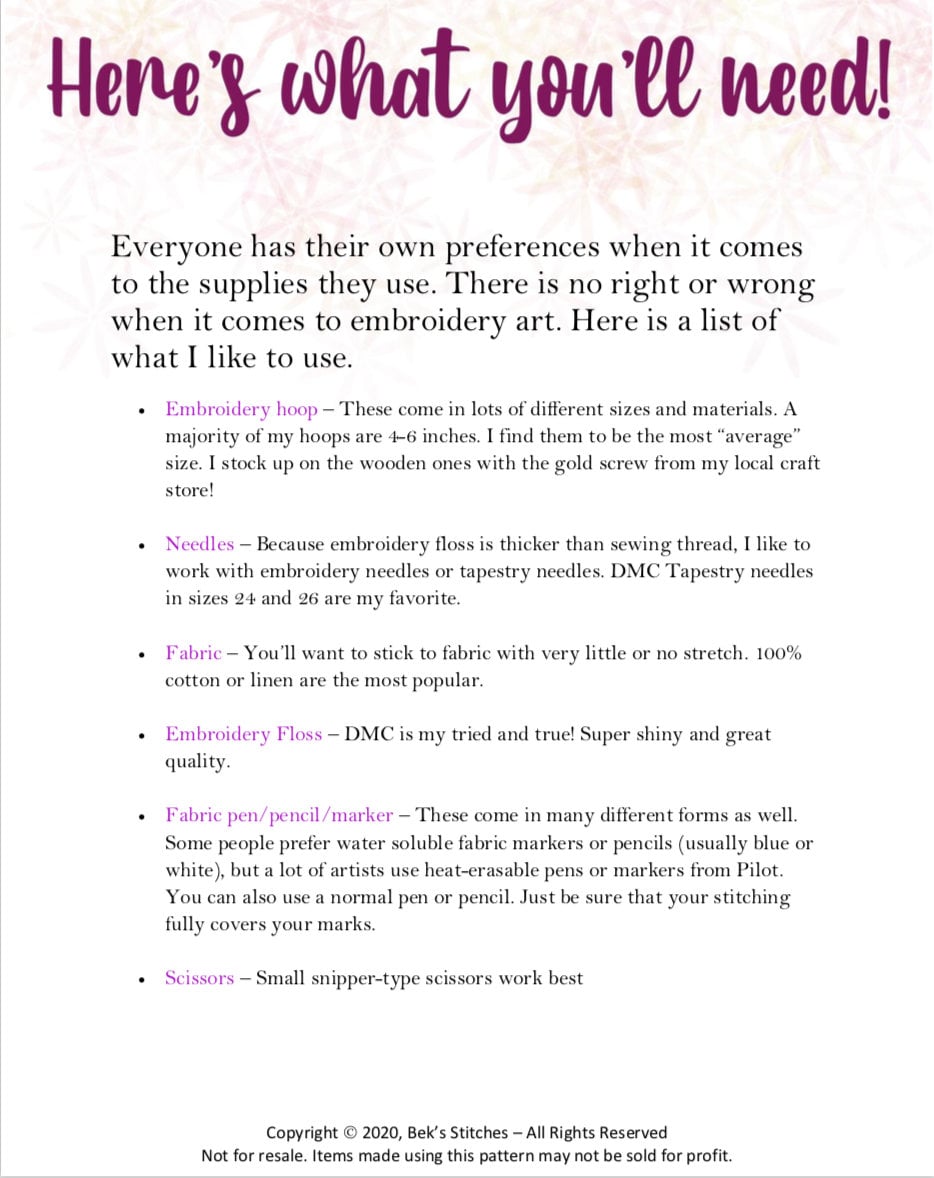 PDF Pattern - Letter K Floral Monogram Embroidery