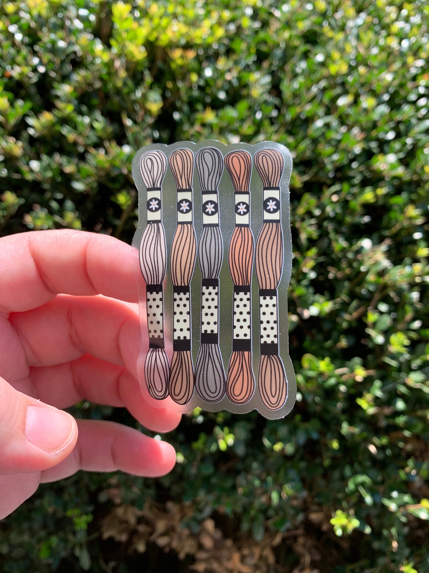 CLEAR Neutral Floss Skein Sticker - Vinyl, Waterproof Sticker
