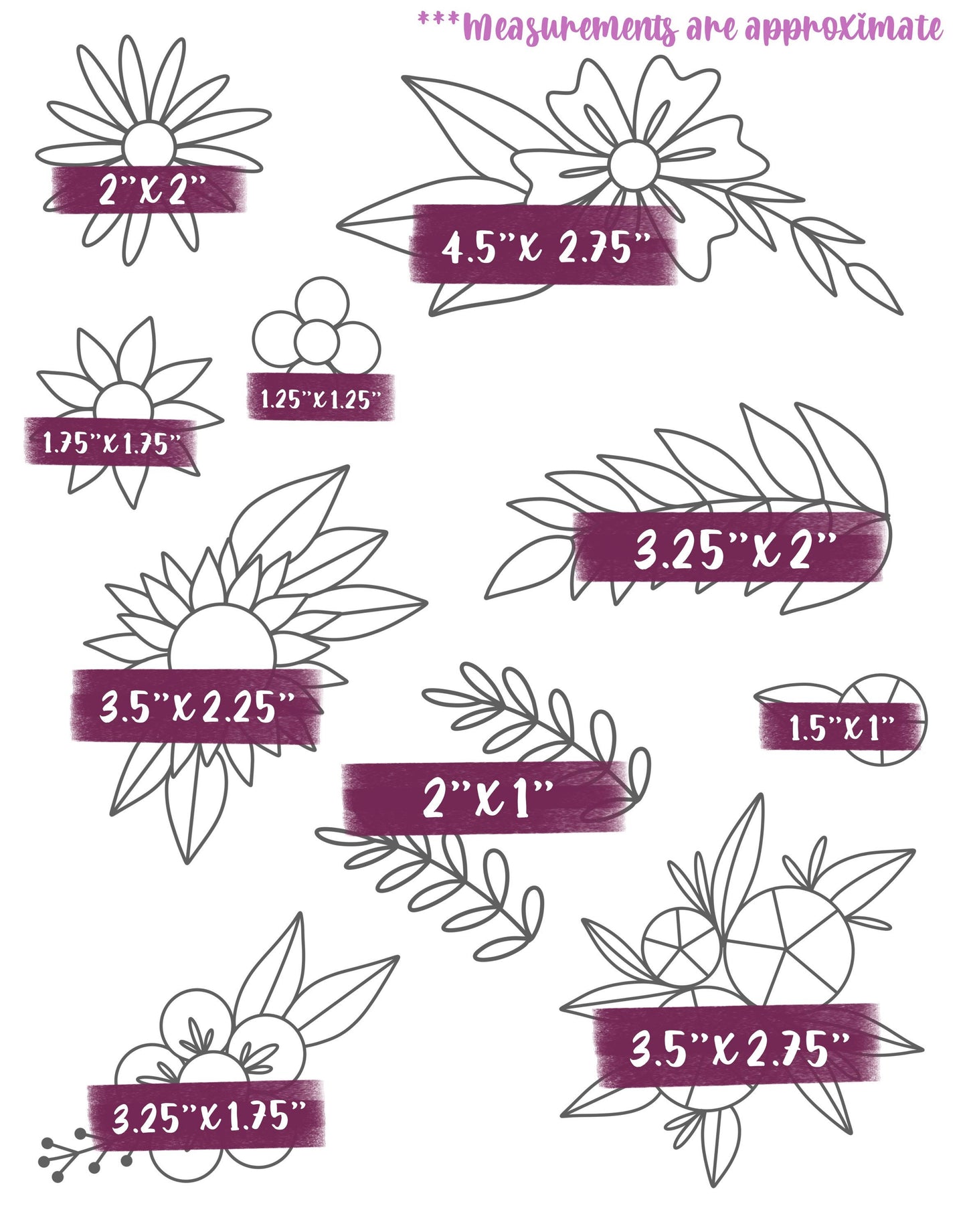 Stick and Stitch Pack - Original Florals, Water-Soluble Dissolving Stick-On Embroidery Designs