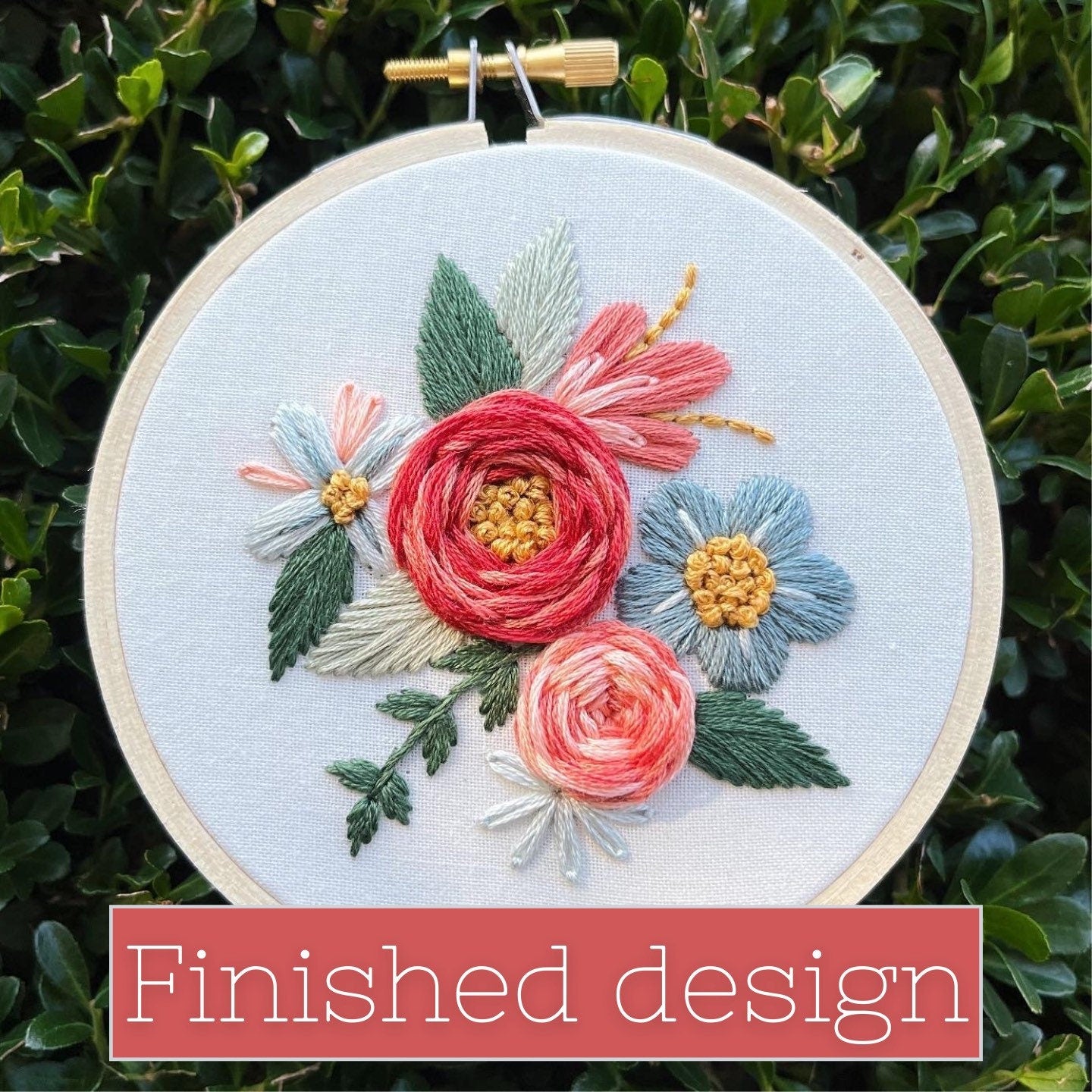 FULL KIT - Beginner's Bloom Embroidery Kit - DIY Embroidery Kit, Floral Embroidery, Embroidery Pattern