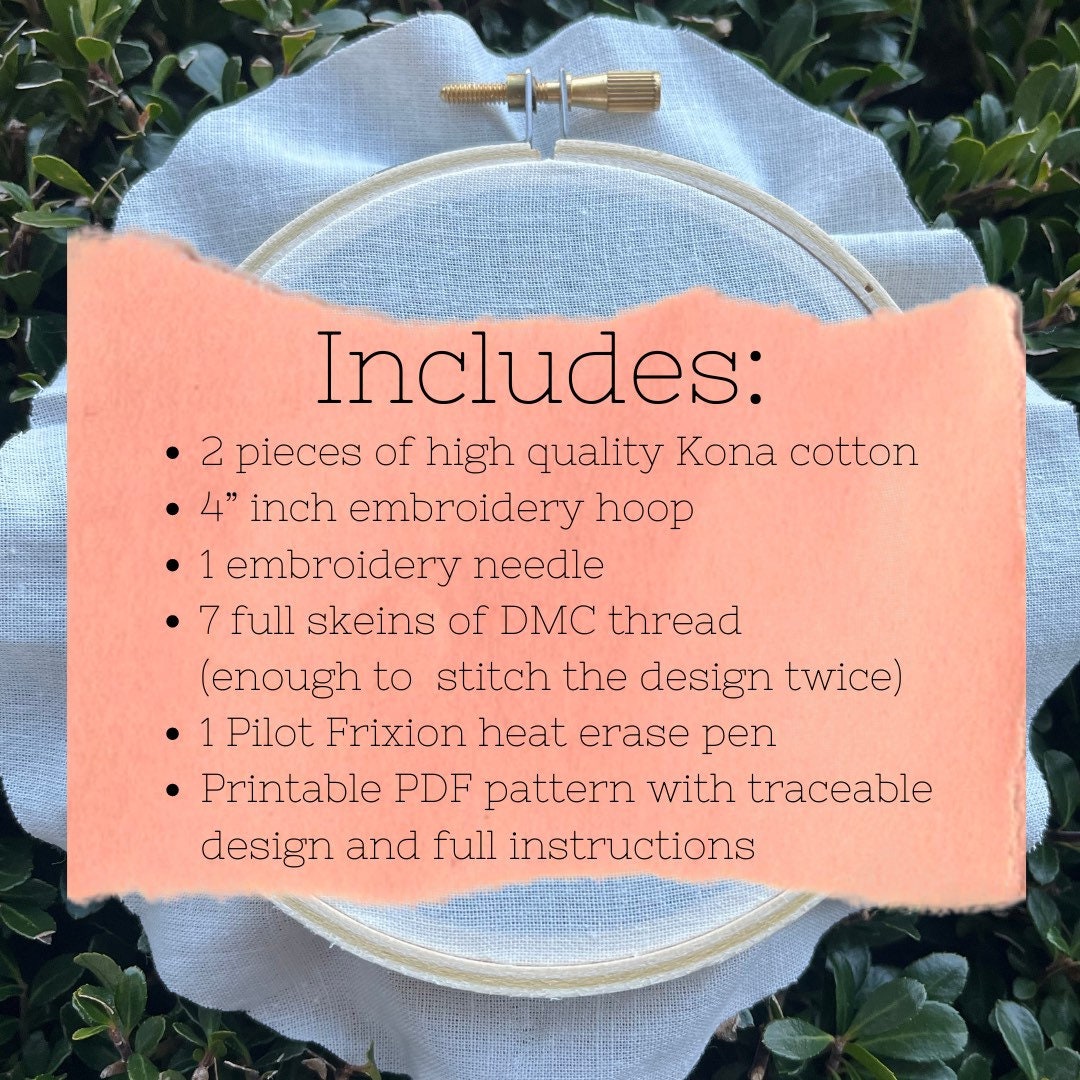 FULL KIT - Beginner's Bloom Embroidery Kit - DIY Embroidery Kit, Floral Embroidery, Embroidery Pattern