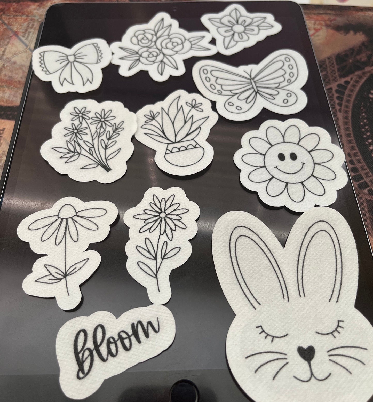 Spring Stick and Stitch Pack, Water-Soluble Dissolving Stick-On Embroidery Designs