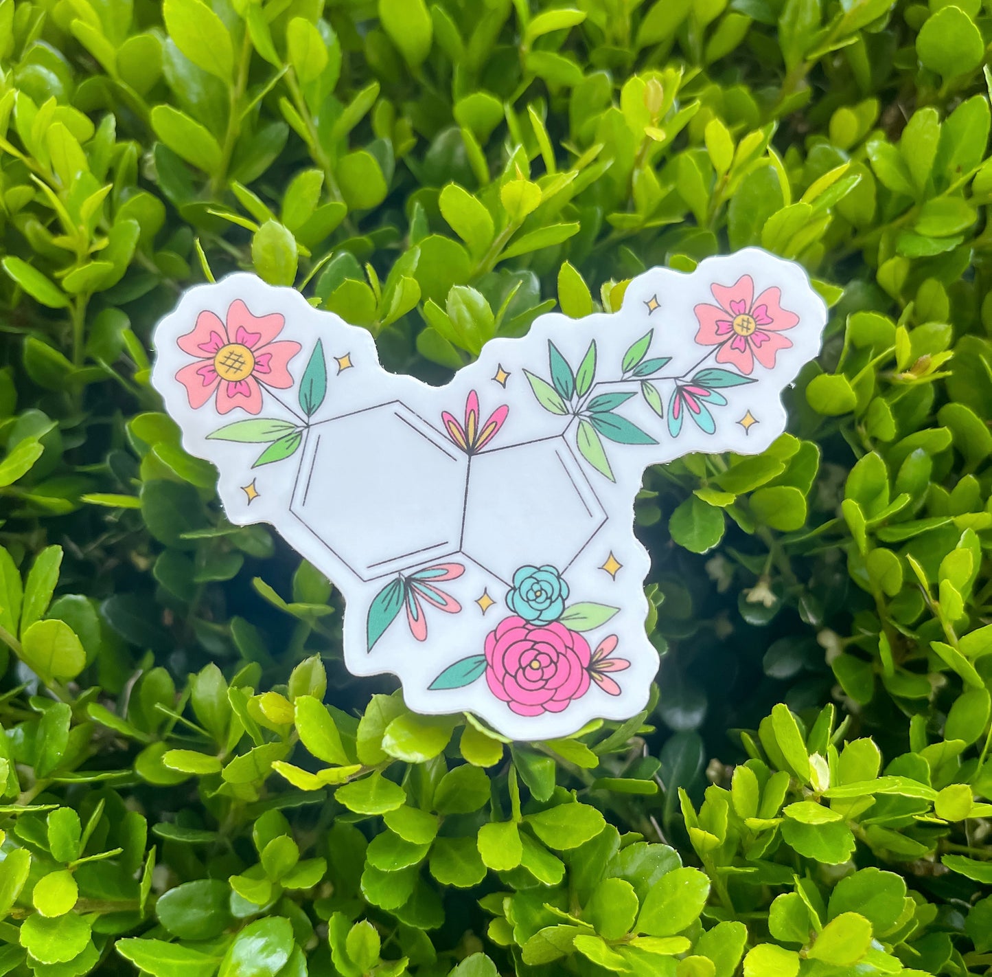 Floral Seratonin Sticker - Vinyl, Waterproof Sticker