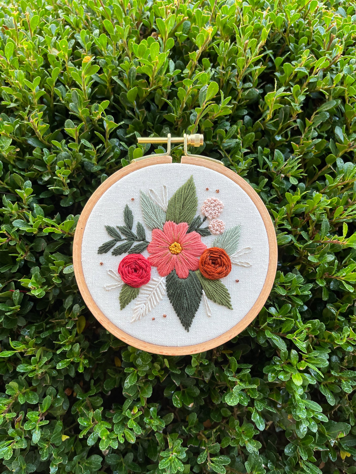 4” Boho Bouquet - Handmade Embroidery Hoop