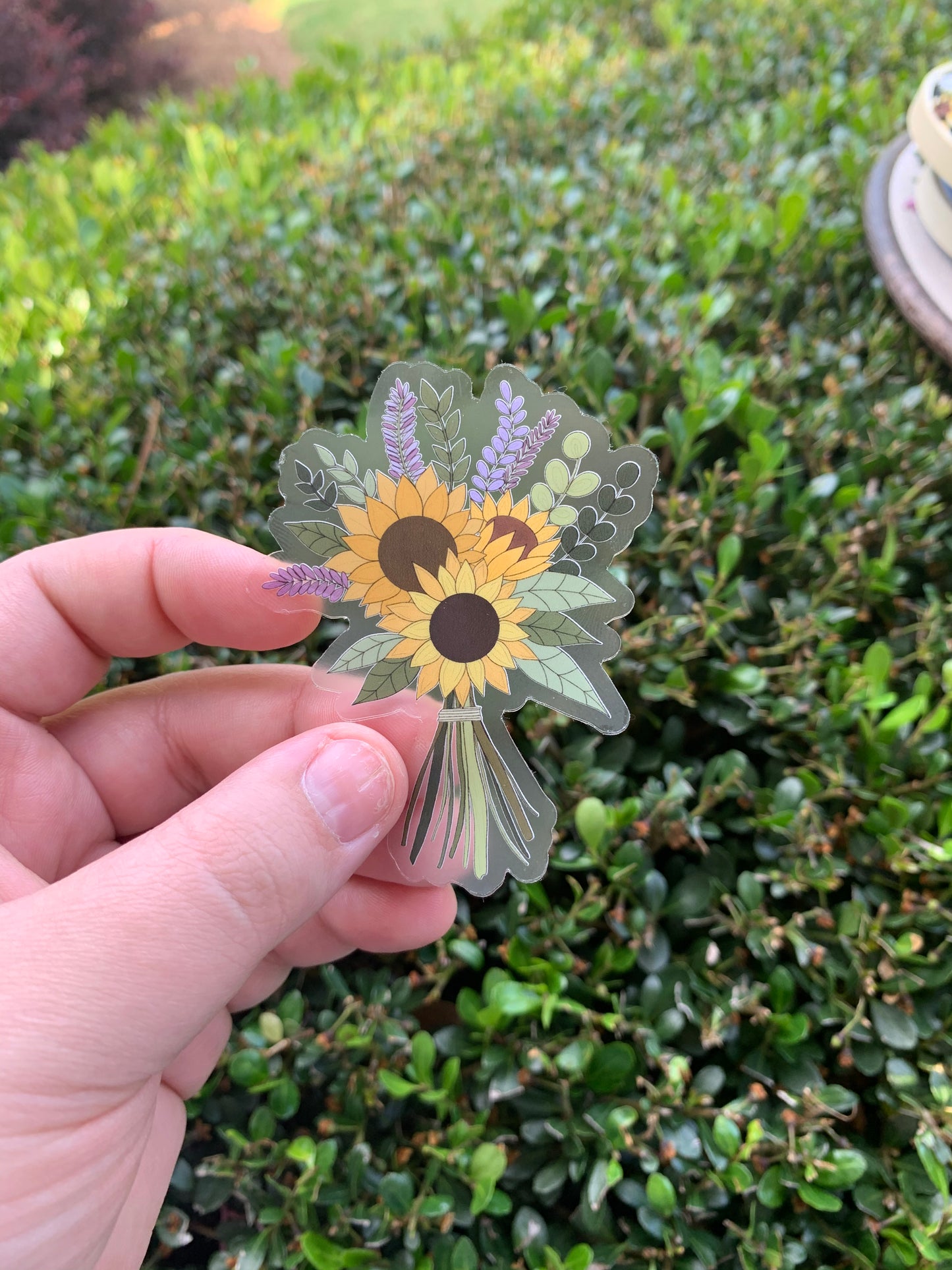 Sunflower Bouquet Sticker - Vinyl, Waterproof Sticker
