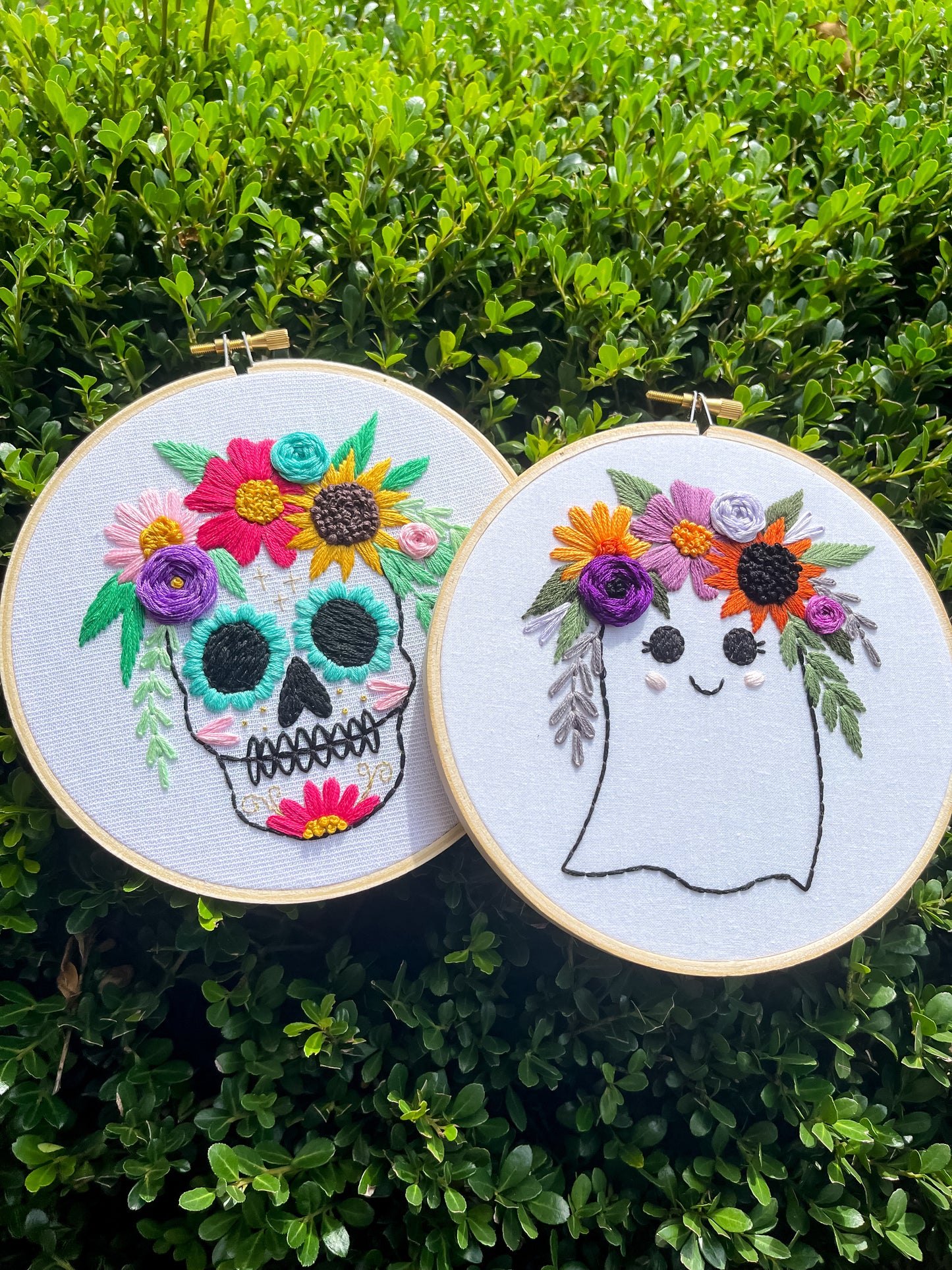 Stitch Along PDF Pattern - Spooky Friends Stitch Along, Skull and Ghost