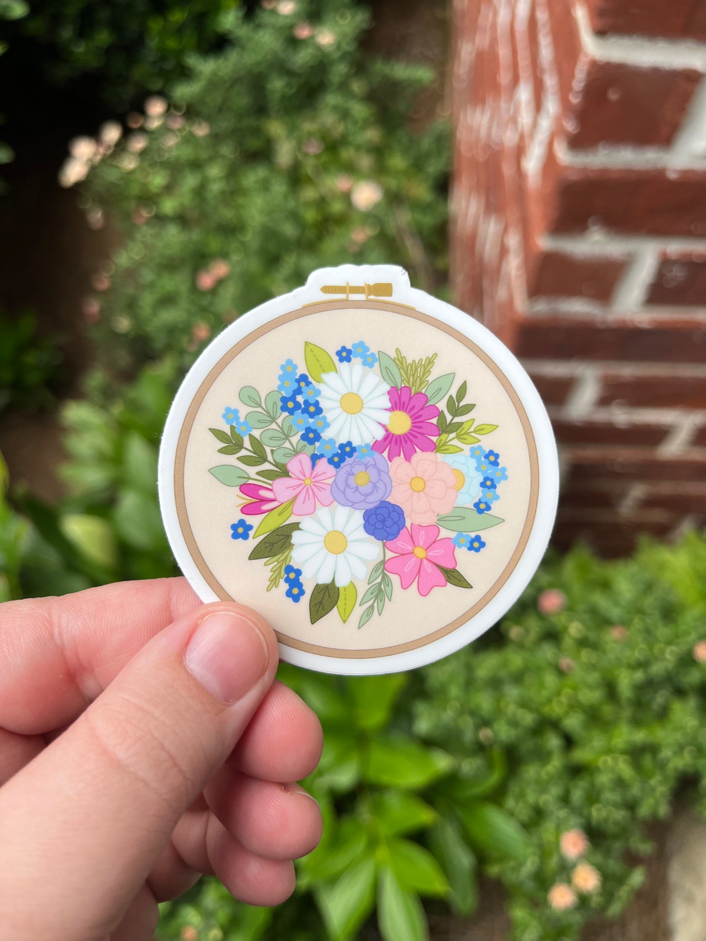 Summer Daydream Embroidery Hoop Sticker