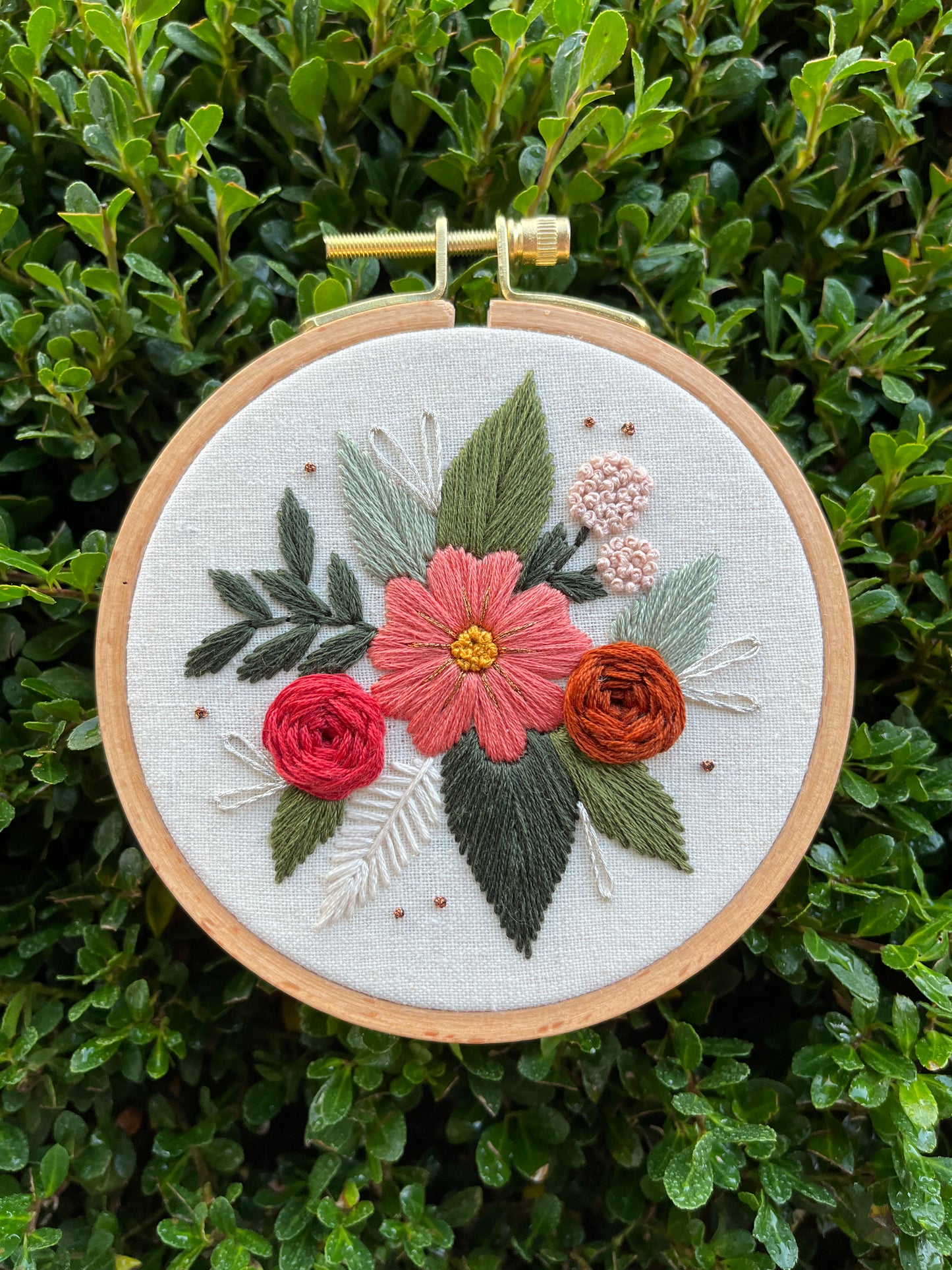 4” Boho Bouquet - Handmade Embroidery Hoop