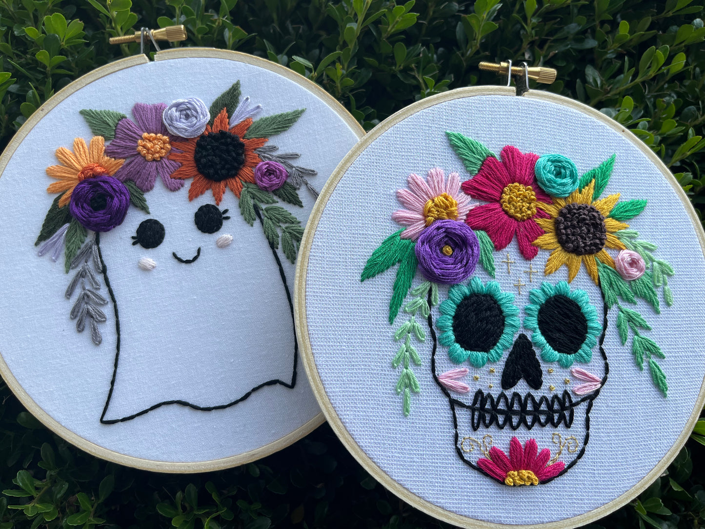 Stitch Along PDF Pattern - Spooky Friends Stitch Along, Skull and Ghost