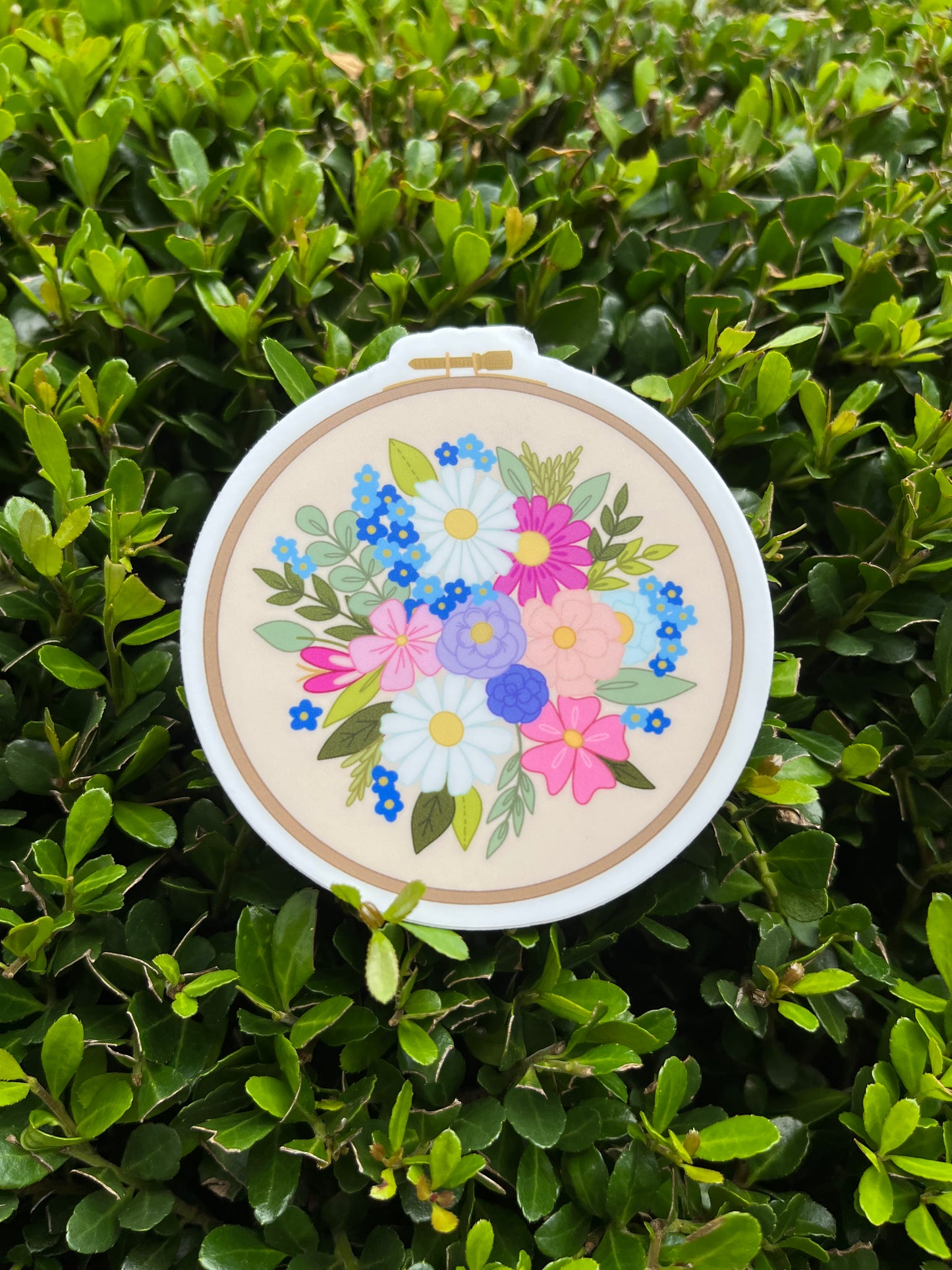 Summer Daydream Embroidery Hoop Sticker