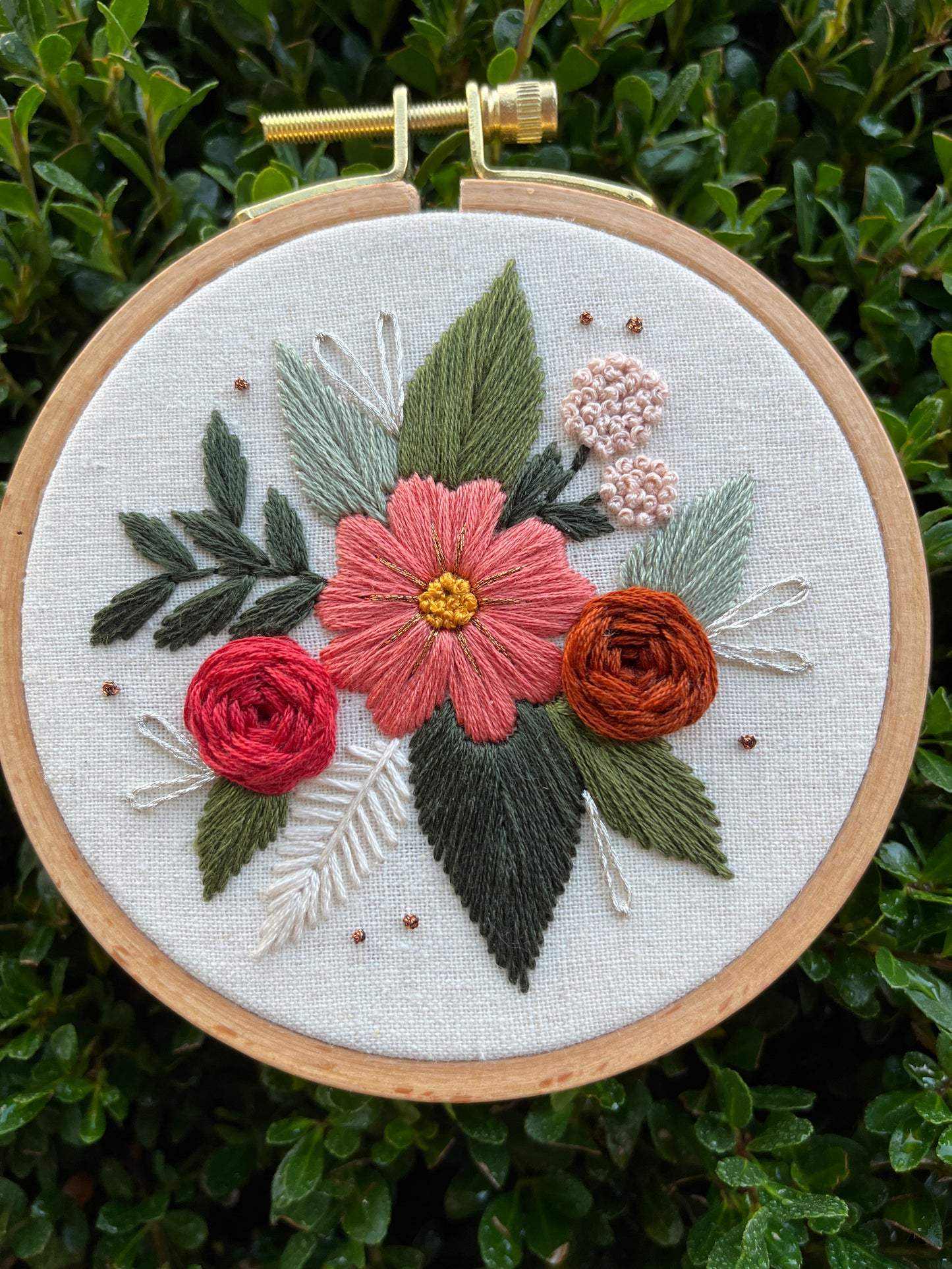 4” Boho Bouquet - Handmade Embroidery Hoop
