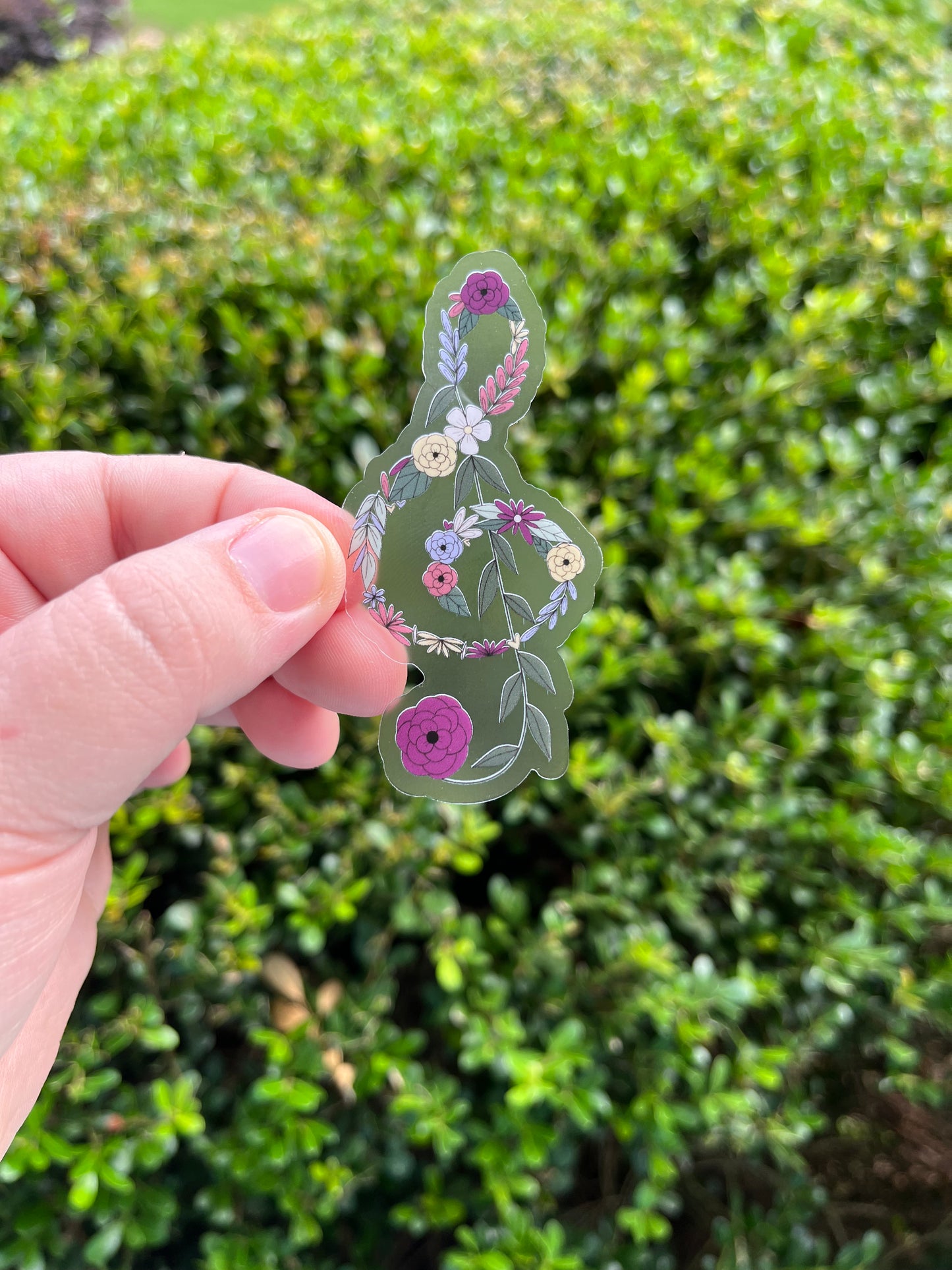 Floral Treble Clef Sticker - Vinyl, Waterproof Sticker
