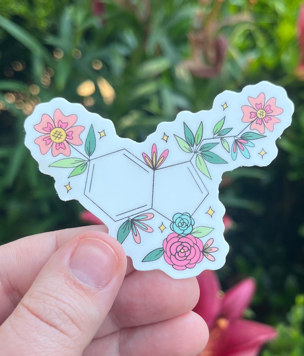 Floral Seratonin Sticker - Vinyl, Waterproof Sticker