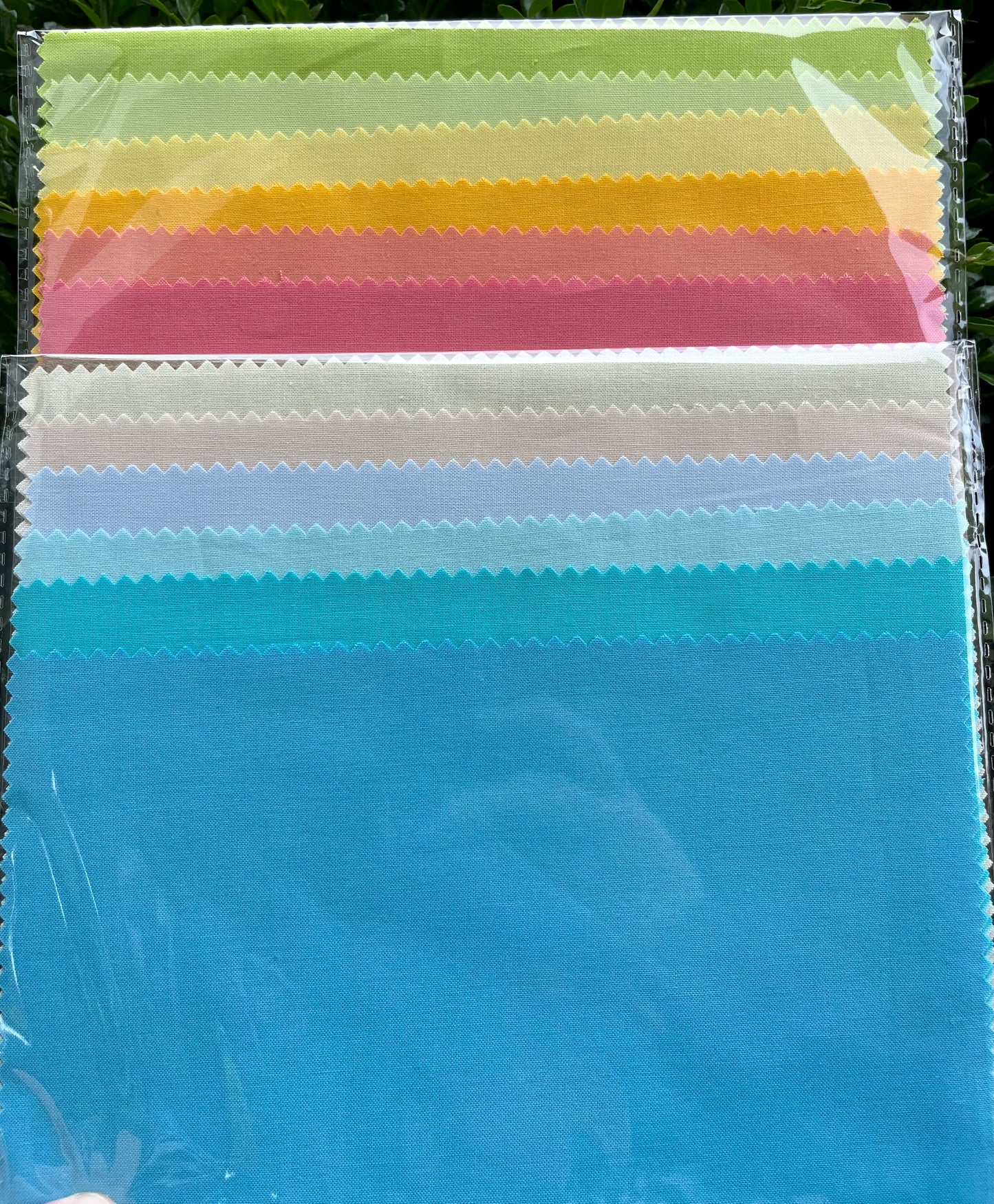 Summer Embroidery Fabric Square Sample Pack - Kona Cotton Fabric, Fabric Squares