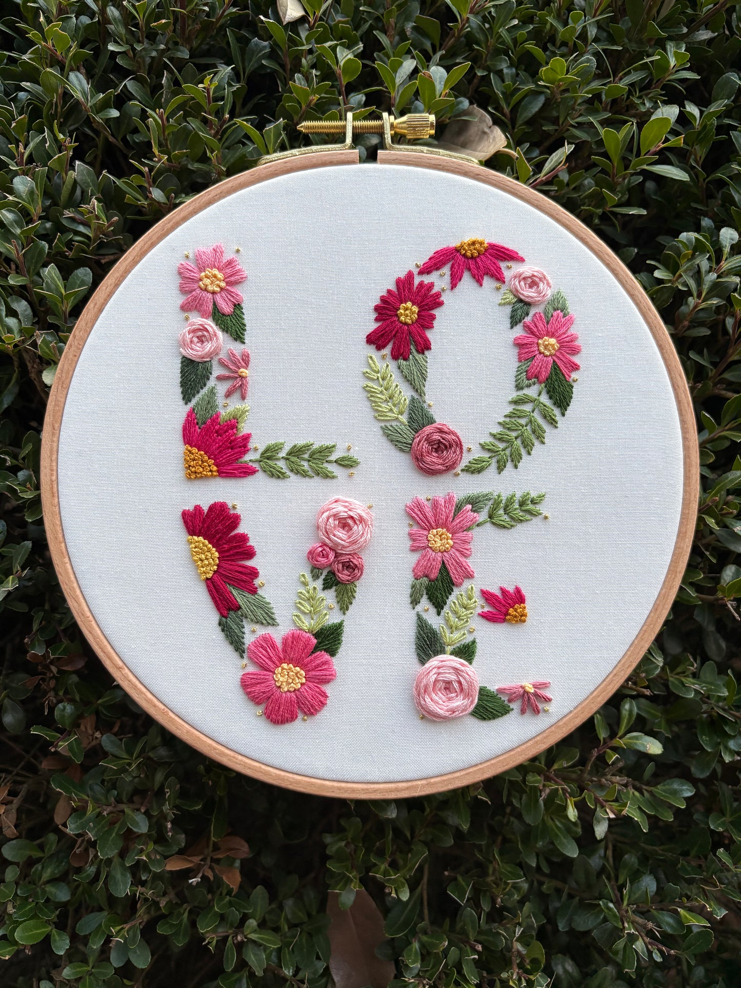 PDF Pattern - Love Grows Here, Floral LOVE Valentine's Day Embroidery Pattern