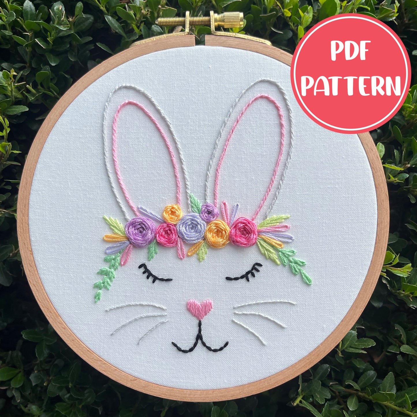 PDF Pattern BUNDLE - Flower Crown Friends Bundle, Beginner/Intermediate Floral Hand Embroidery Pattern (Copy)