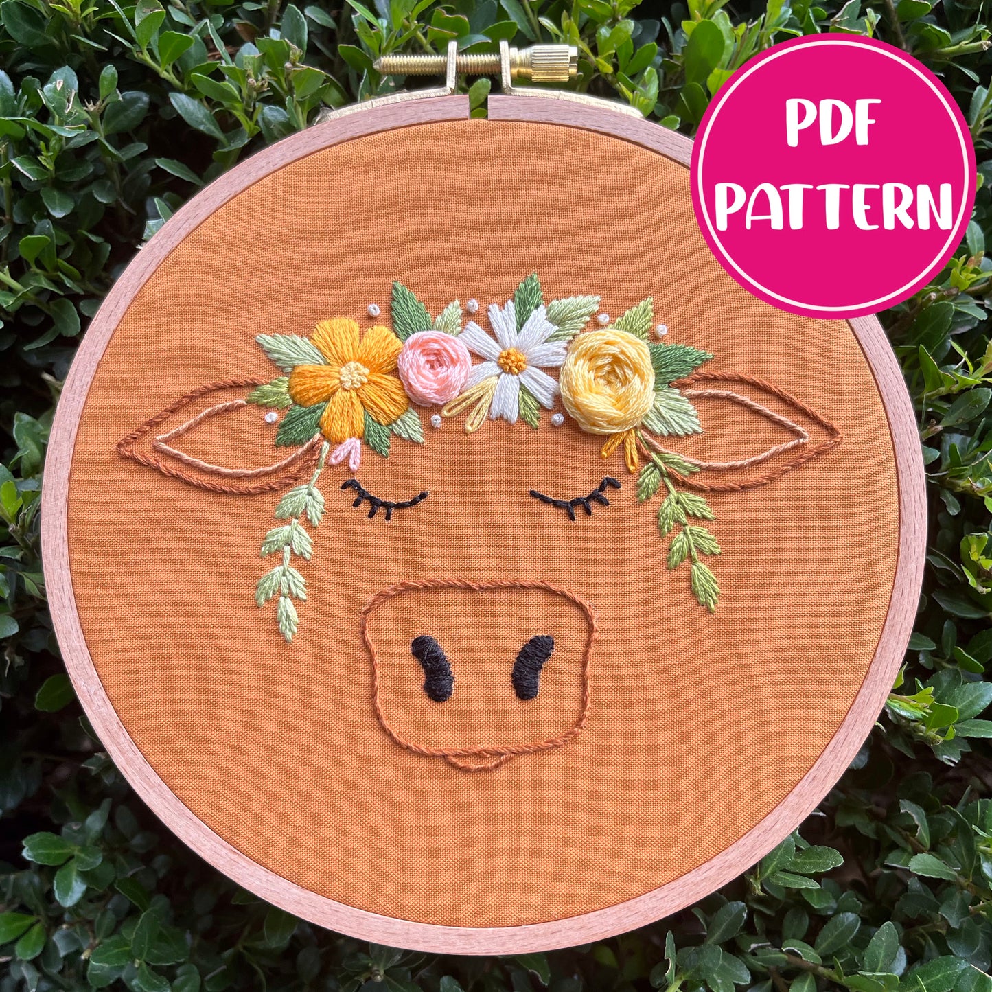 PDF Pattern BUNDLE - Flower Crown Friends Bundle, Beginner/Intermediate Floral Hand Embroidery Pattern (Copy)