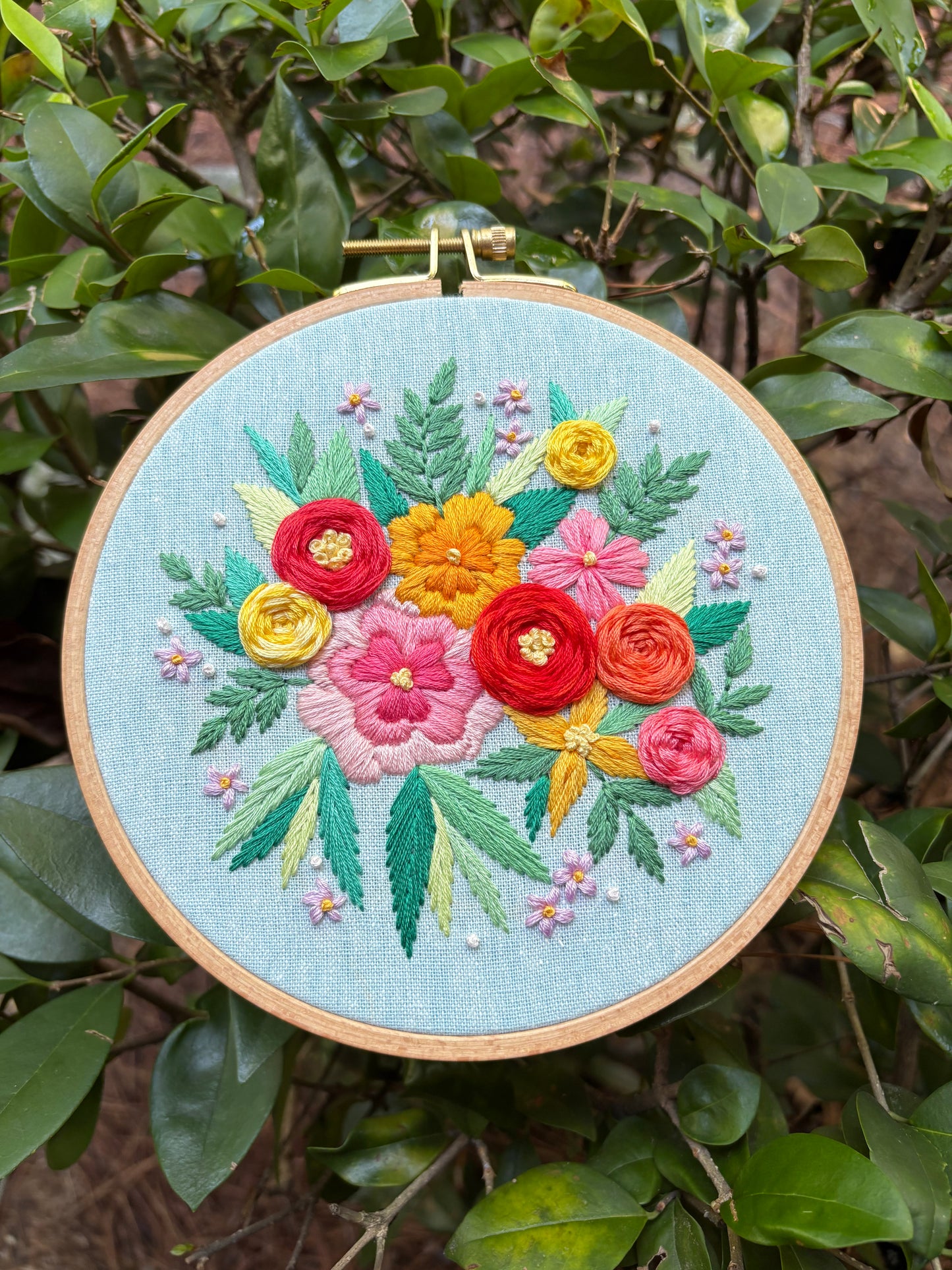 PDF Pattern - Blooming Brilliance, Neon Summer Bouquet Embroidery Pattern