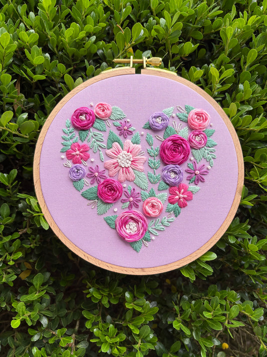 6” Love in Bloom Embroidery Hoop Art