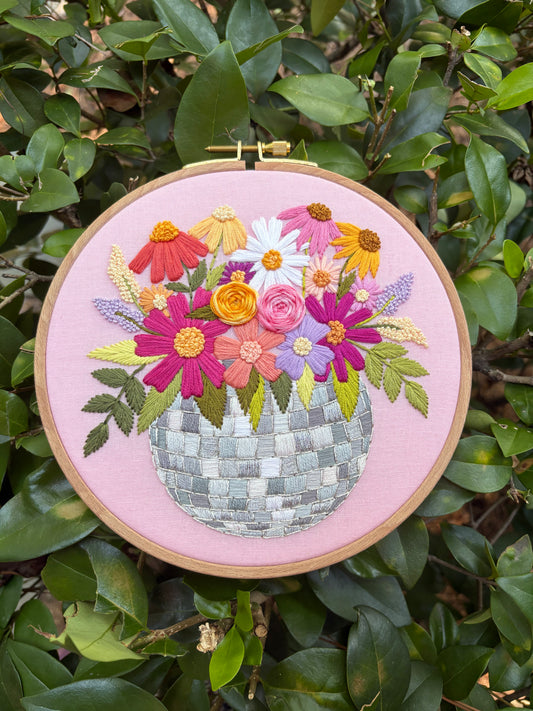 7” Groovy Garden Embroidery Hoop Art