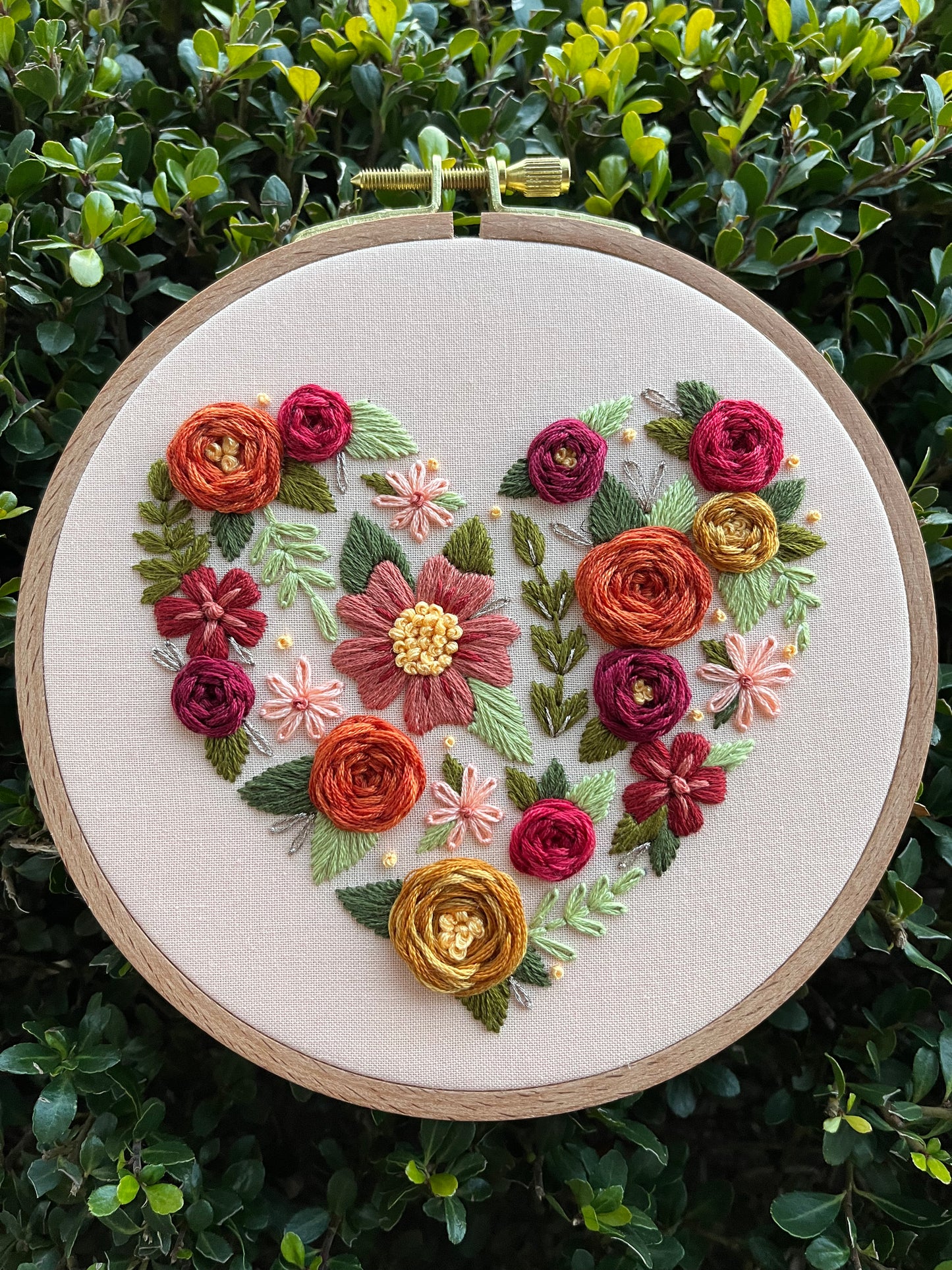 PDF Pattern - Love in Bloom, Floral Heart Intermediate Embroidery Pattern