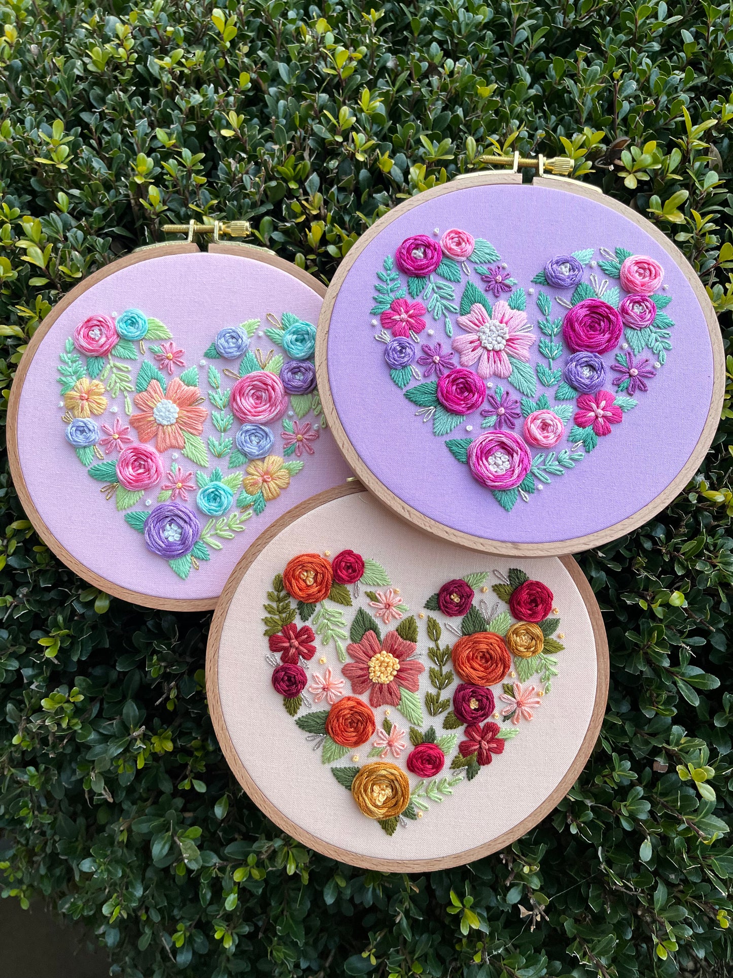 PDF Pattern - Love in Bloom, Floral Heart Intermediate Embroidery Pattern