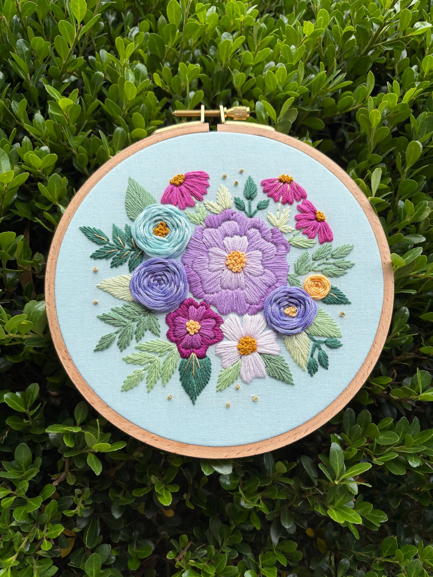 6” Enchanted Spring Embroidery Hoop Art